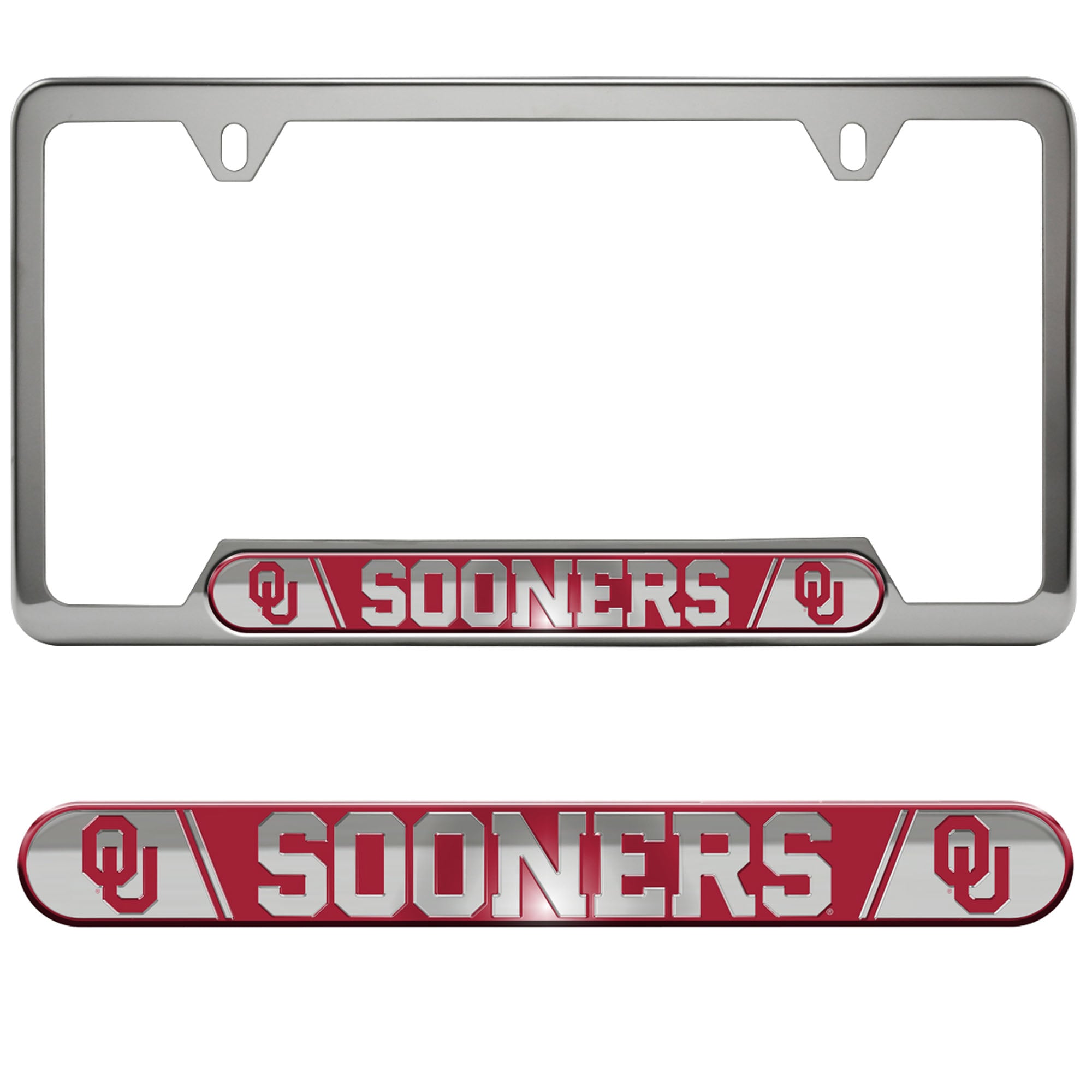 Cadre de plaque d'immatriculation en relief Logo Brands Oklahoma Sooners