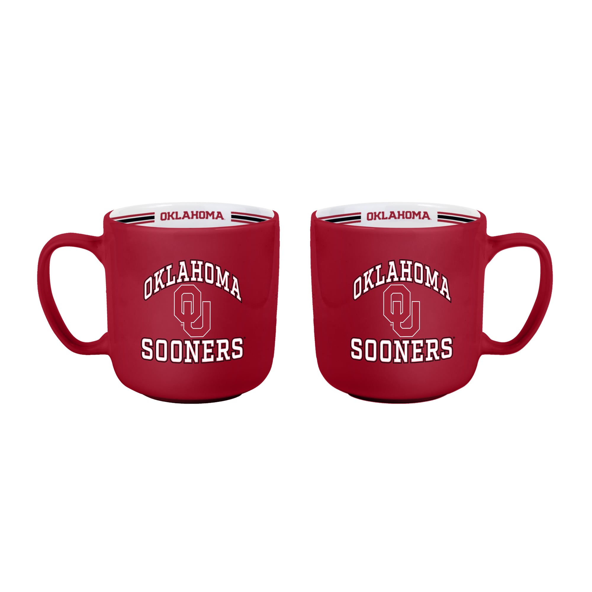 Ensemble de deux tasses rayées Logo Brands Oklahoma Sooners de 44 cl