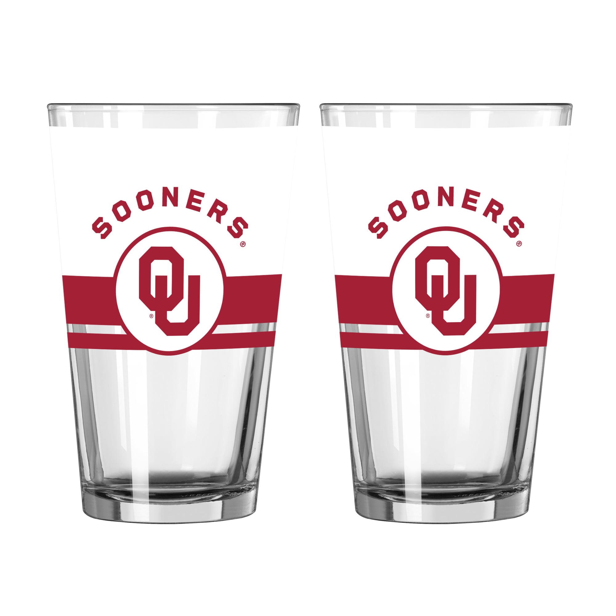 Logo Brands Oklahoma Sooners Two-Piece 16oz. Horizon Pint Glass Set