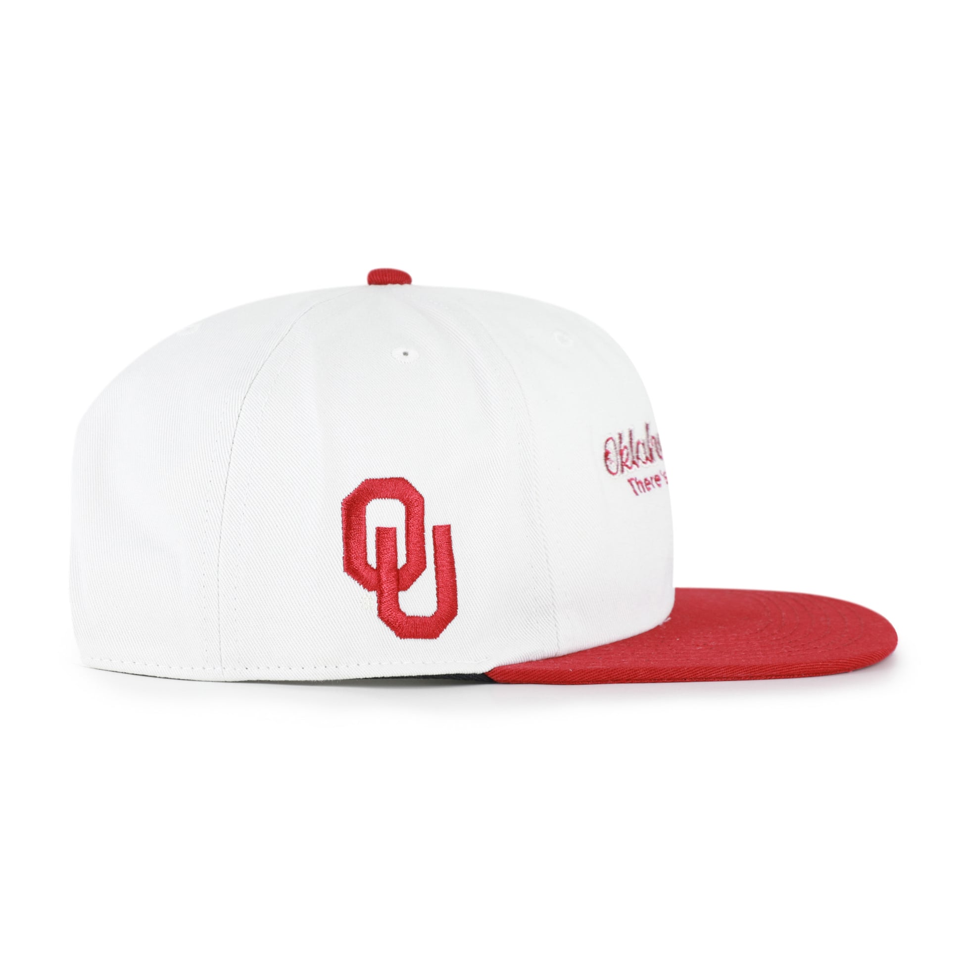 Men's '47 White/Crimson Oklahoma Sooners Script Stack Relaxed Captain Adjustable Hat