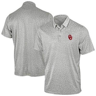 Oklahoma Sooners Antigua Mono Floral Polo - Gray