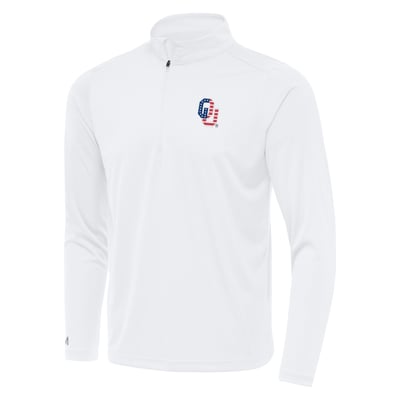 Oklahoma Sooners Antigua Patriotic Logo Tribute Quarter-Zip Pullover - White
