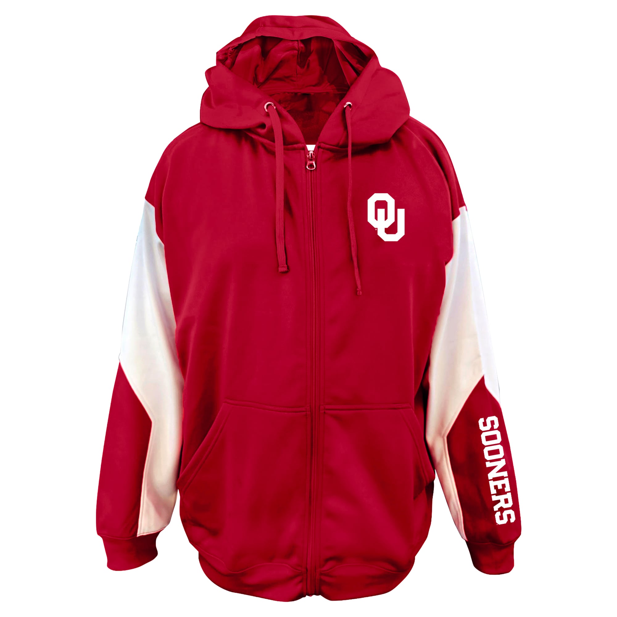 Men's Big & Tall Profile Crimson Oklahoma Sooners Sleeve Block Full-Zip Hoodie