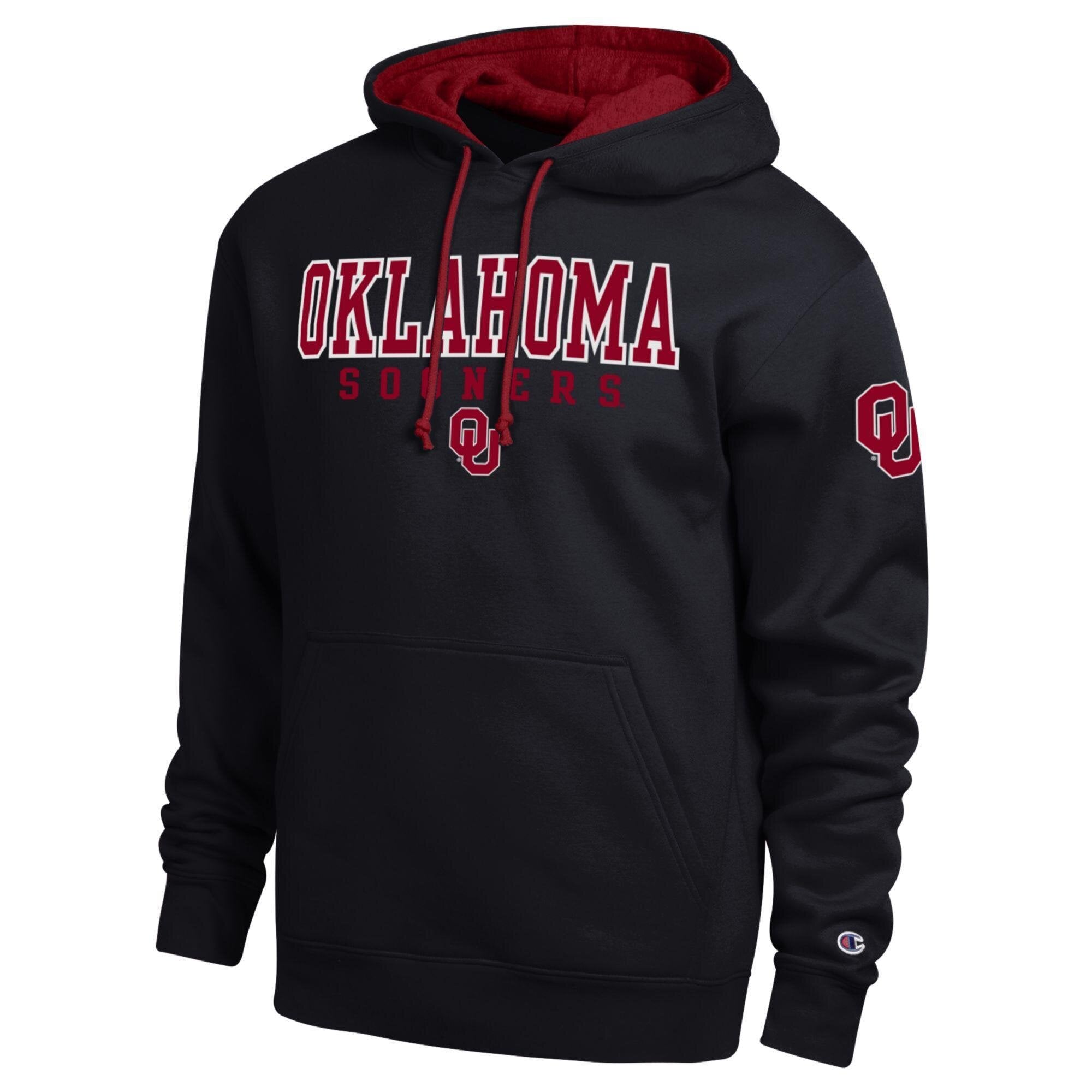 Men's Champion Black Oklahoma Sooners Contrast Hoodie
