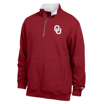  Oklahoma Sooners Champion Fleece Quarter-Zip Pullover - Crimson