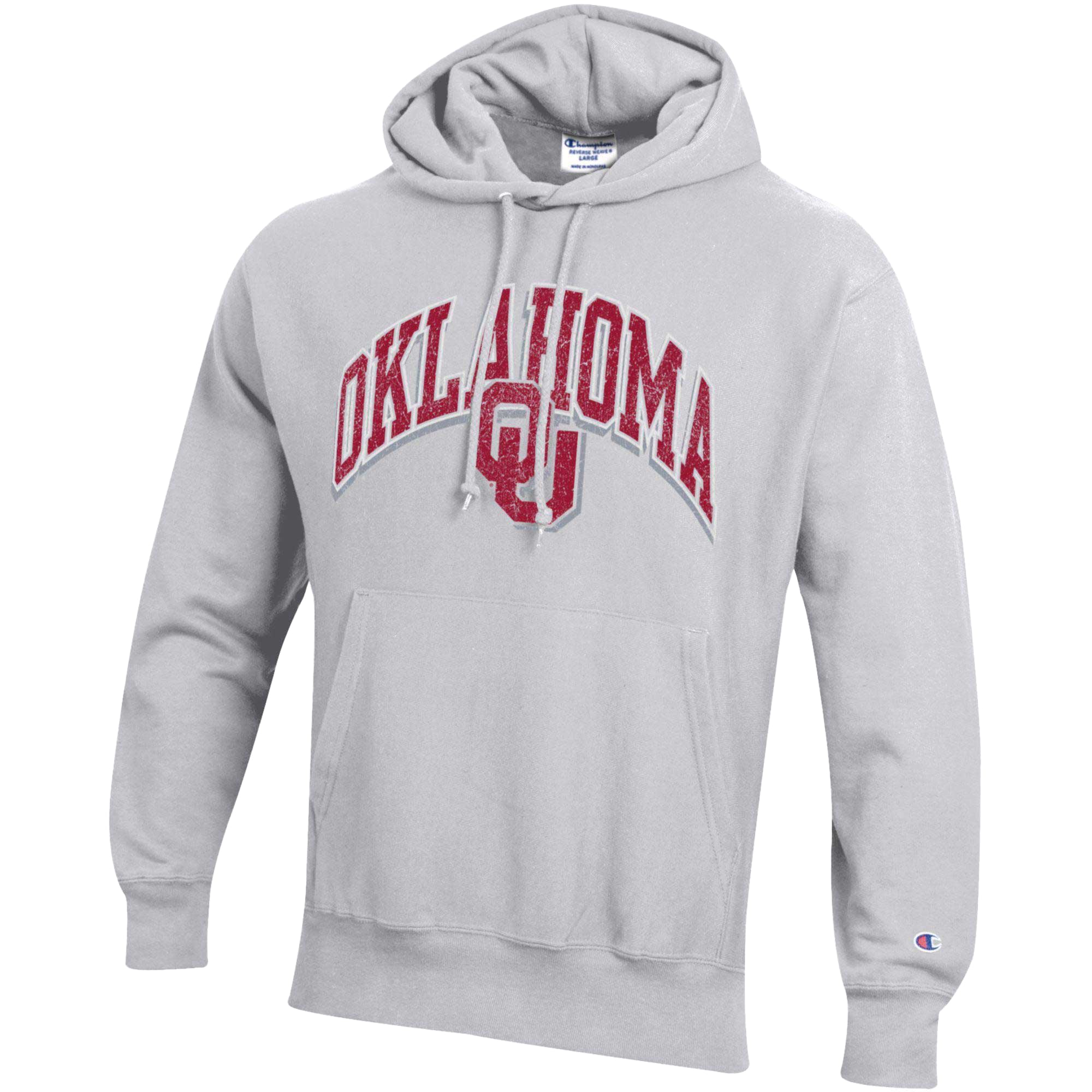 Sweat à capuche Champion Gray Oklahoma Sooners Late Night Reverse Weave pour homme