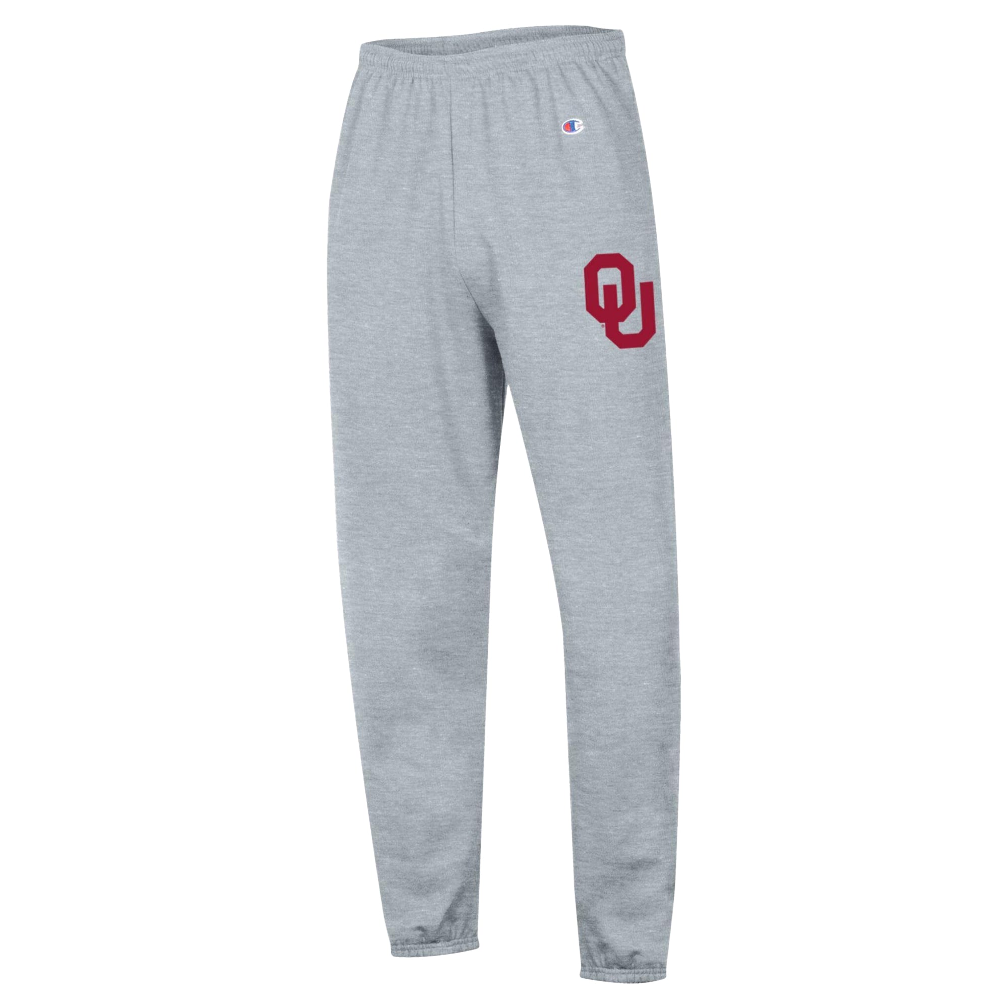 Men's Champion Heather Gray Oklahoma Sooners Powerblend Banded Fleece Sweatpants