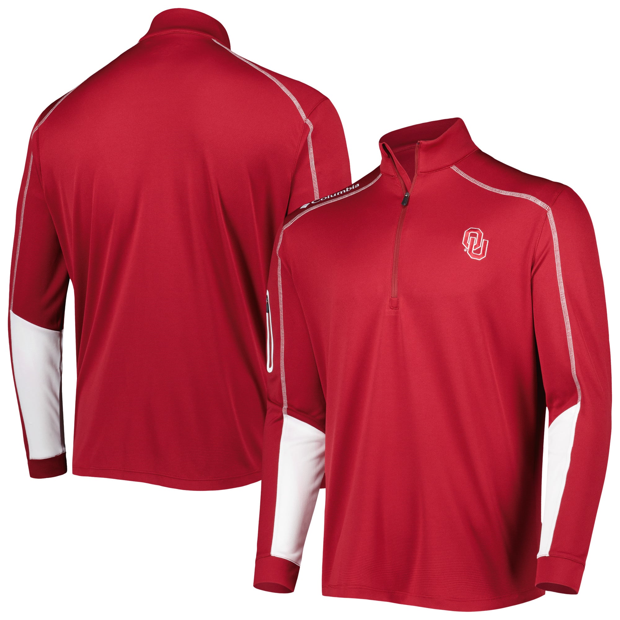 Veste à fermeture éclair quart de cercle Columbia Crimson Oklahoma Sooners Shotgun 2.0 Omni-Wick pour homme
