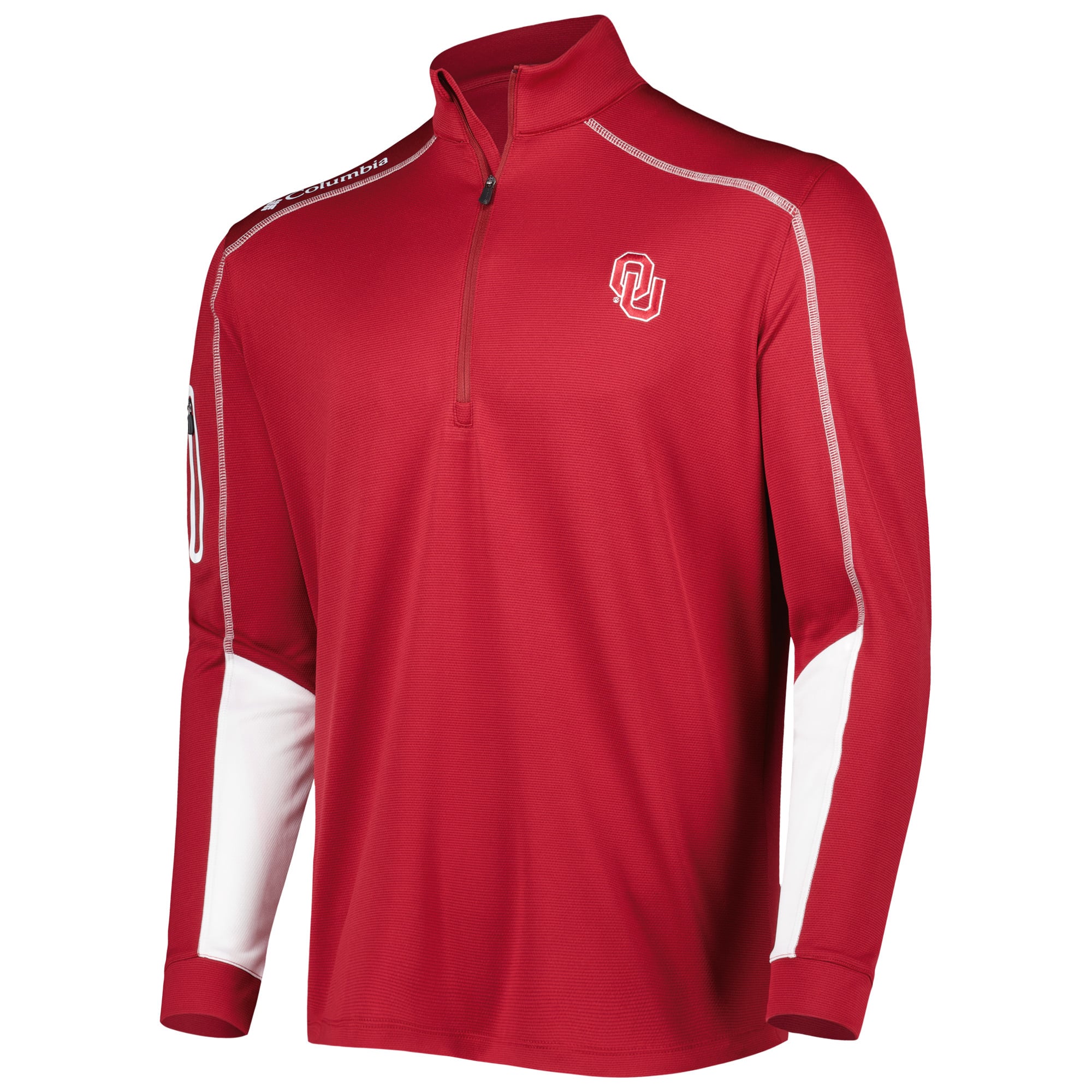 Veste à fermeture éclair quart de cercle Columbia Crimson Oklahoma Sooners Shotgun 2.0 Omni-Wick pour homme