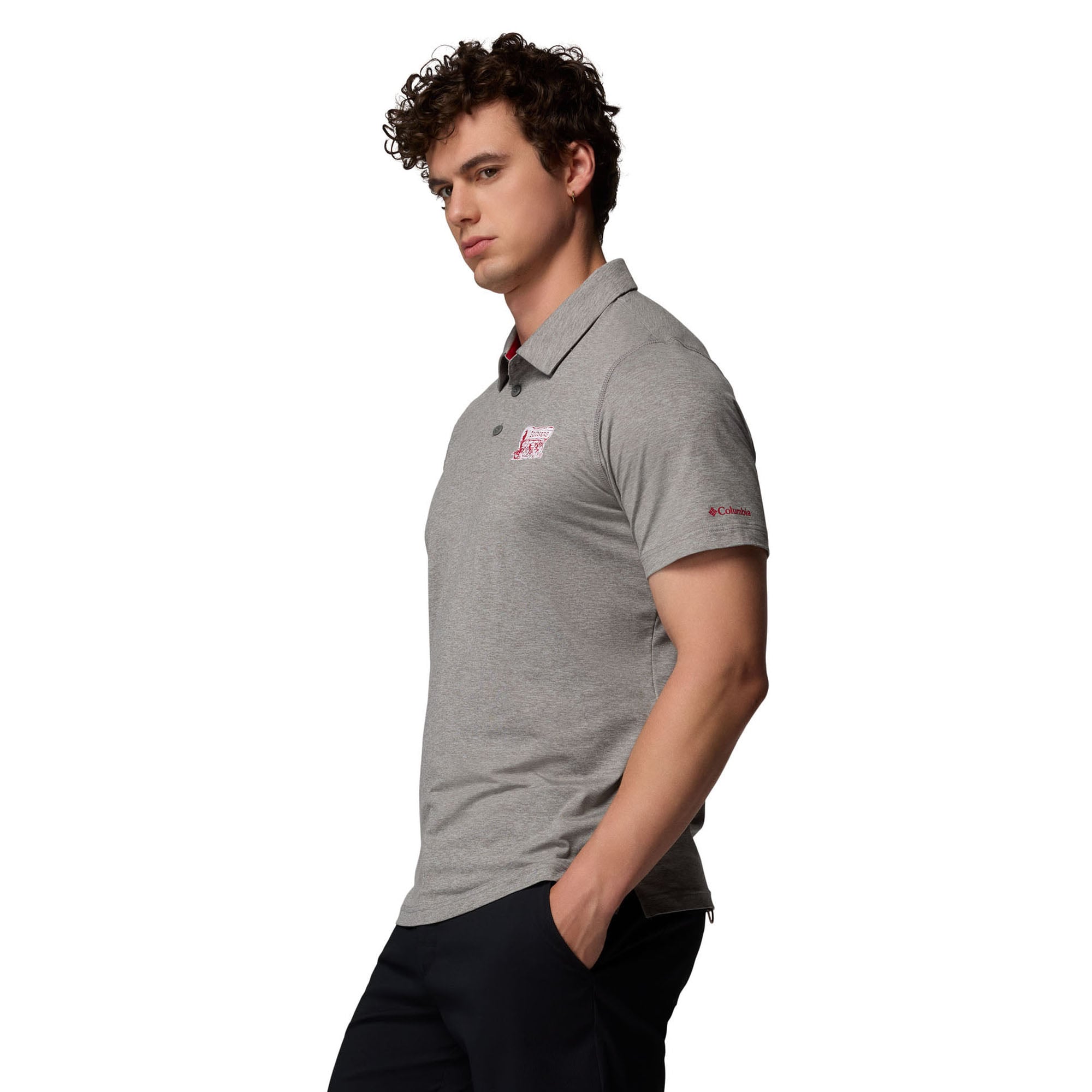 Men's Columbia Gray Oklahoma Sooners Trail Omni-Shade Polo