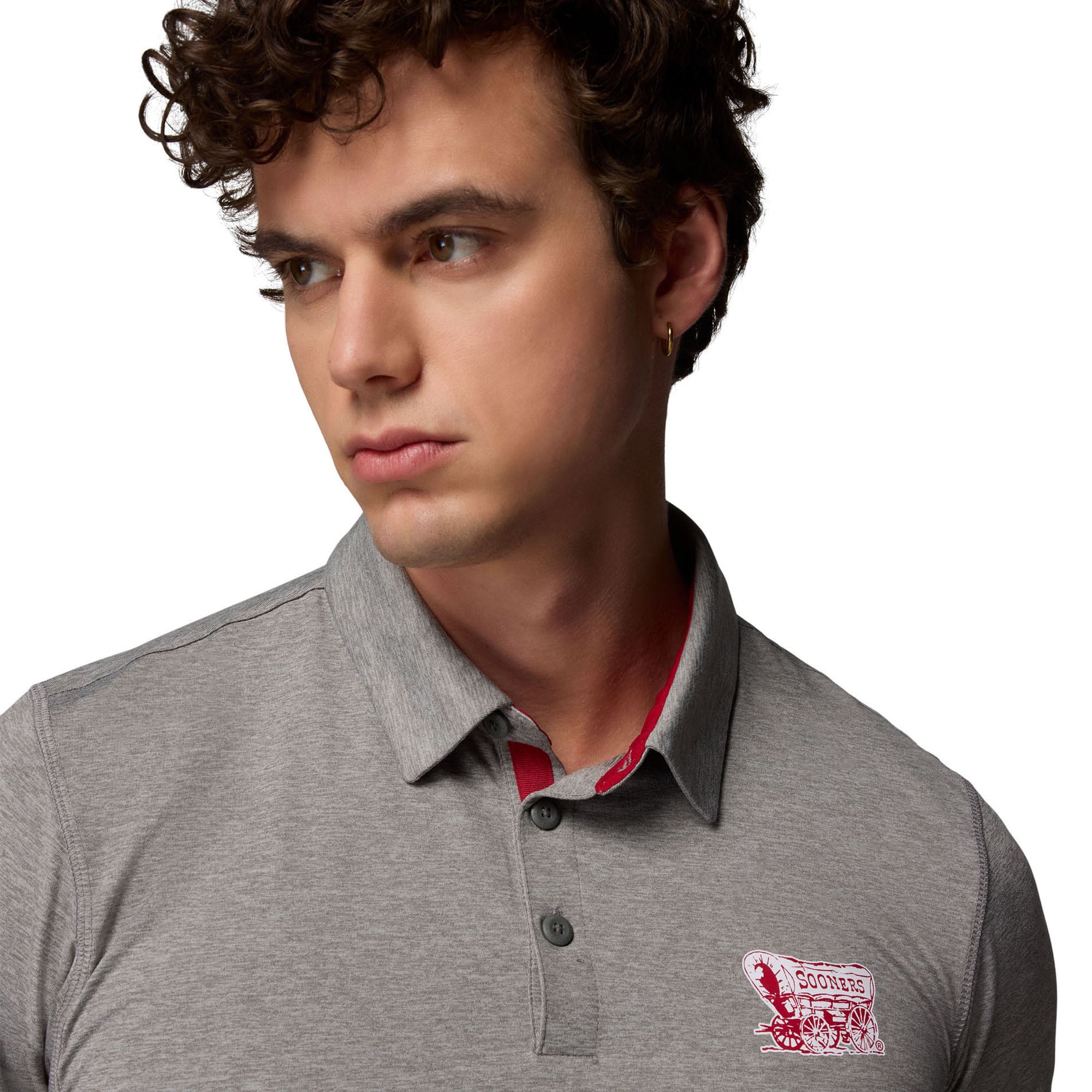 Men's Columbia Gray Oklahoma Sooners Trail Omni-Shade Polo