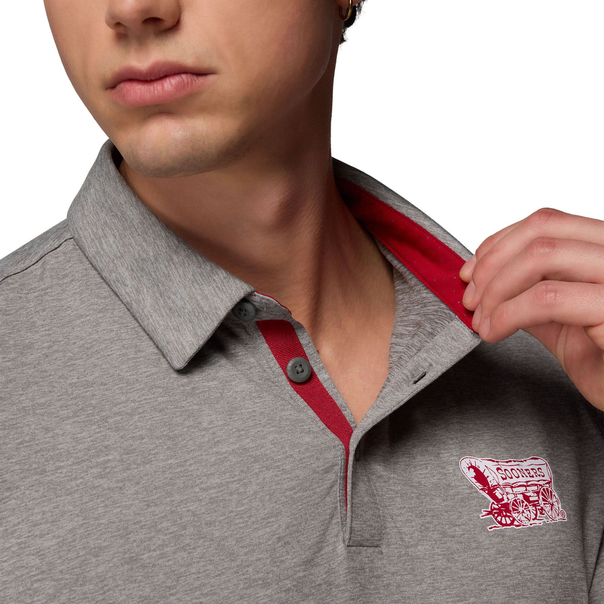 Men's Columbia Gray Oklahoma Sooners Trail Omni-Shade Polo