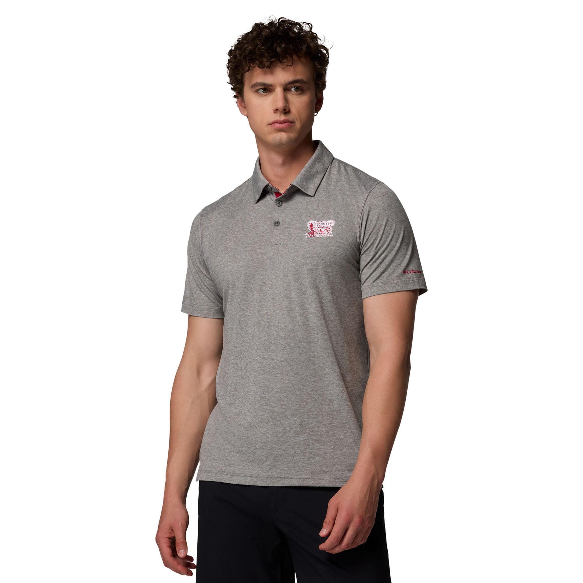 Men's Columbia  Gray Oklahoma Sooners Trail Omni-Shade Polo