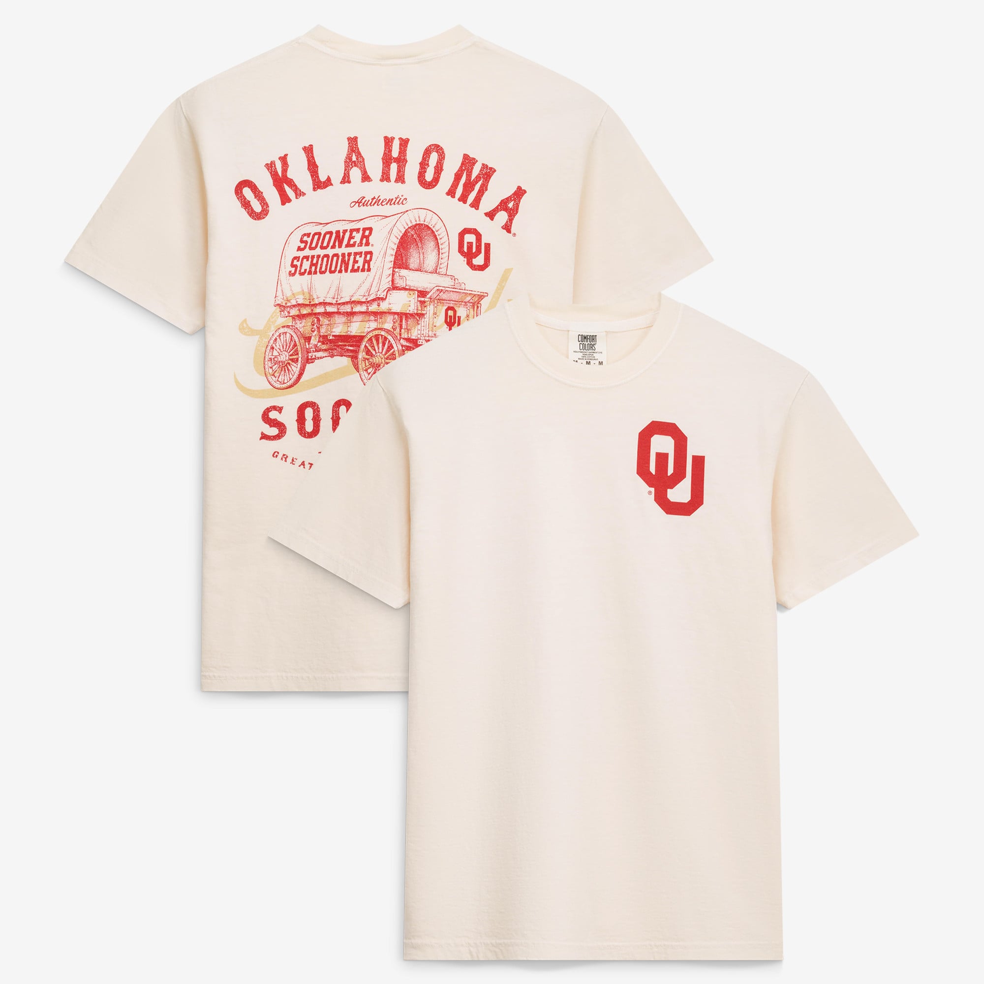 Men's Cream Oklahoma Sooners Vintage Mascot T-Shirt
