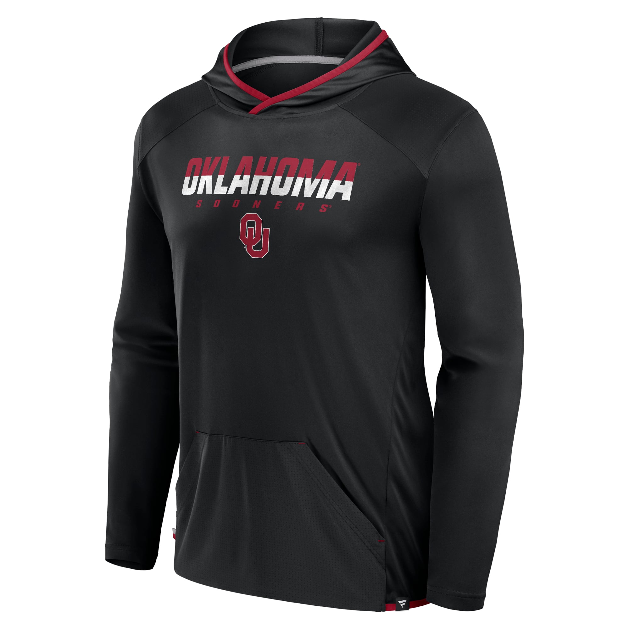 Men's Fanatics Black/Crimson Oklahoma Sooners Transitional Pullover Hooded T-Shirt