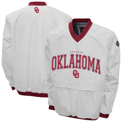 Oklahoma Sooners Franchise Club Windshell V-Neck Jacket - White