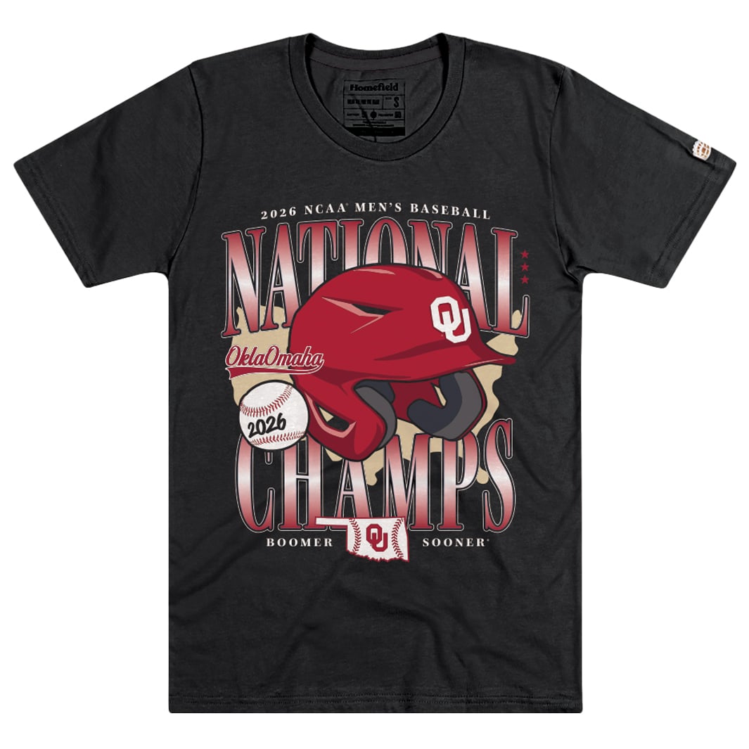 Men's Homefield Black Oklahoma Sooners 2026 NCAA Baseball College World Series Champions T-Shirt