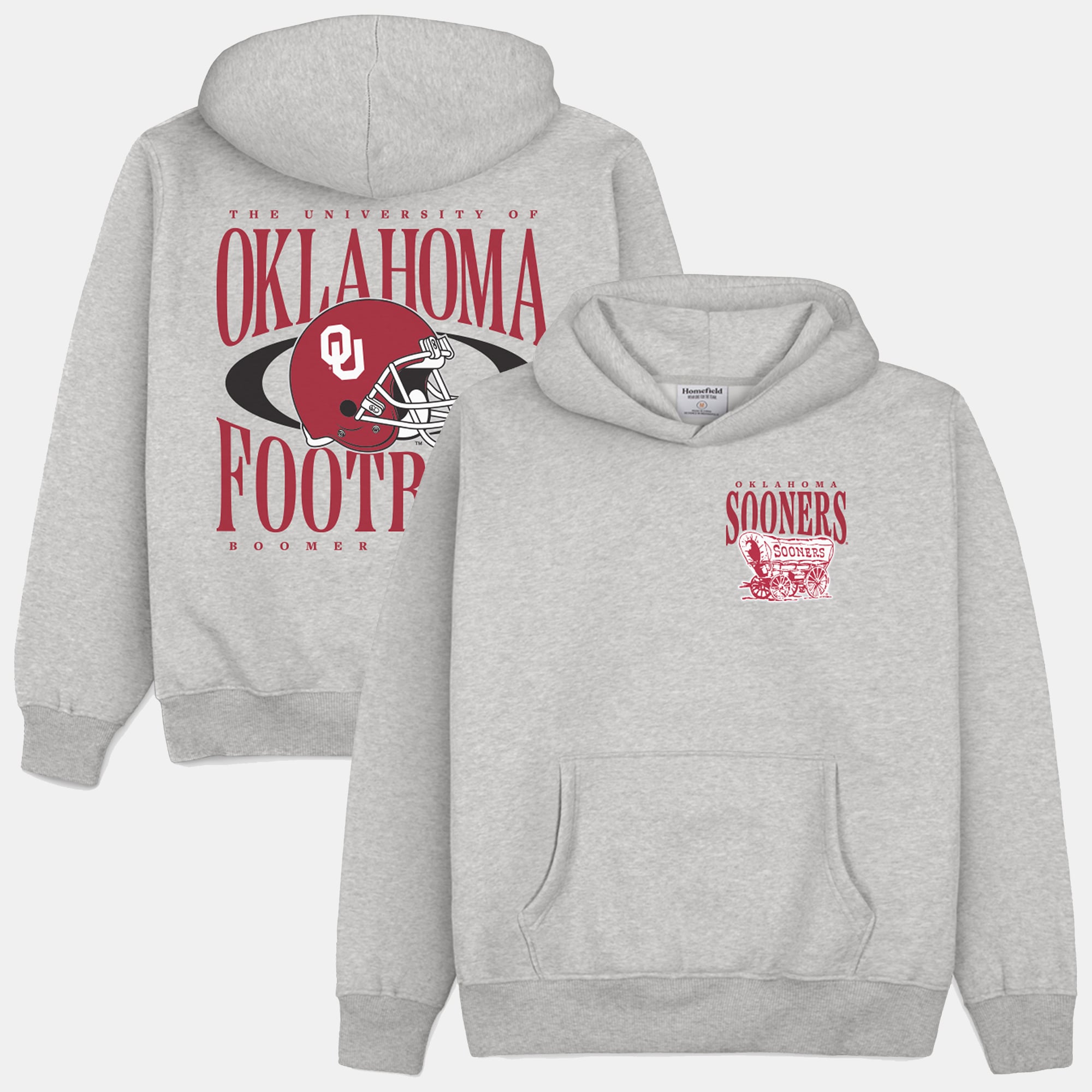 Sweat à capuche épais gris Homefield pour homme, Oklahoma Sooners (football américain).
