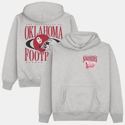  Oklahoma Sooners Homefield Football Heavyweight Hoodie - Heather Gray