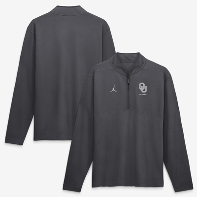  Oklahoma Sooners Jordan Brand Dri-FIT Victory Half-Zip Pullover - Anthracite