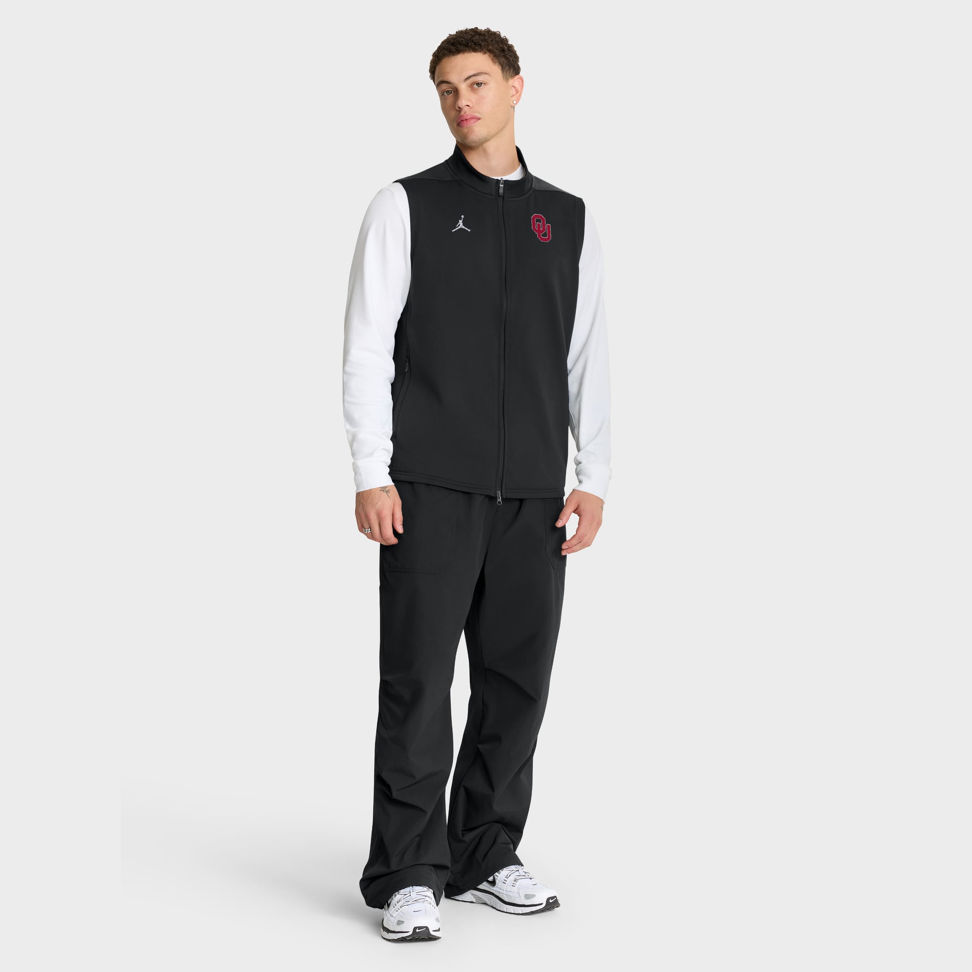 Gilet Jordan Brand noir pour homme, Oklahoma Sooners Primetime Victory Performance, entièrement zippé