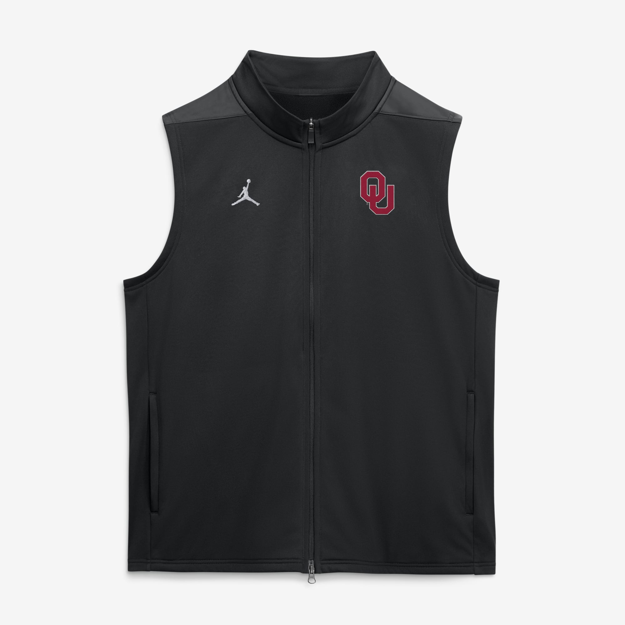 Gilet Jordan Brand noir pour homme, Oklahoma Sooners Primetime Victory Performance, entièrement zippé