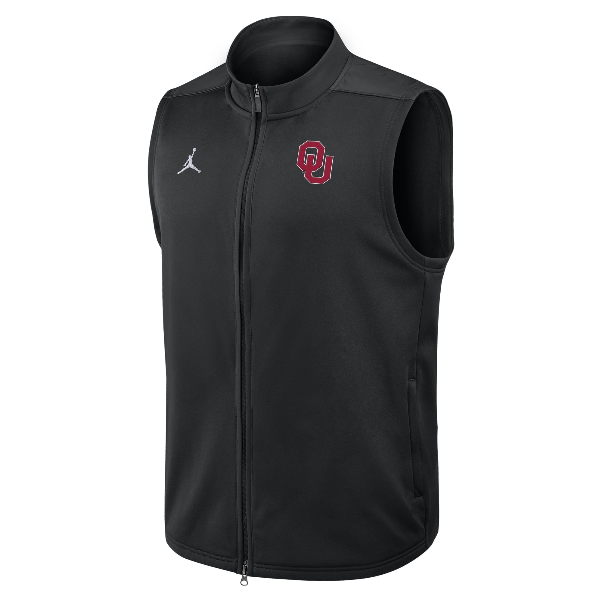 Gilet Jordan Brand noir pour homme, Oklahoma Sooners Primetime Victory Performance, entièrement zippé
