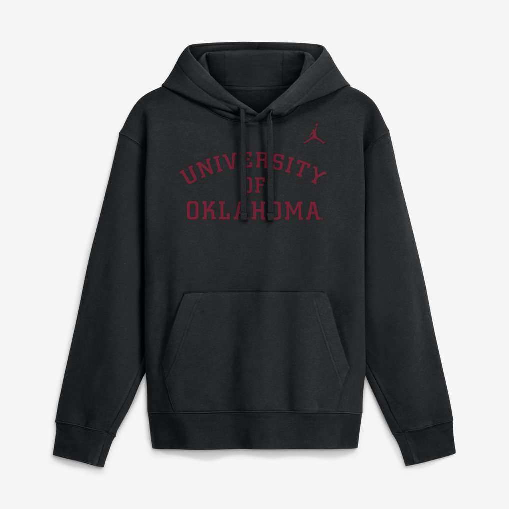 Men's Jordan Brand Black Oklahoma Sooners Throwback Arch Fleece Hoodie