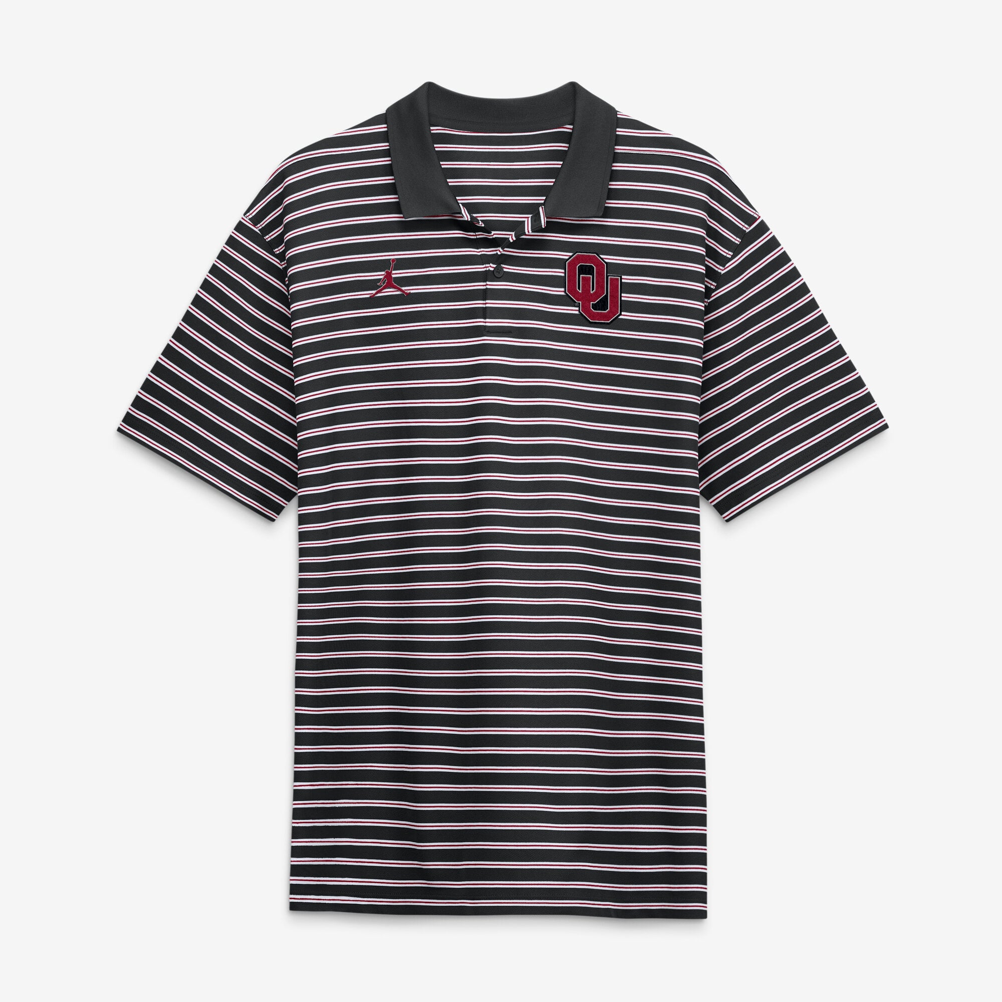 Men's Jordan Brand Crimson/White Oklahoma Sooners Primetime Victory Striped Dri-FIT Polo