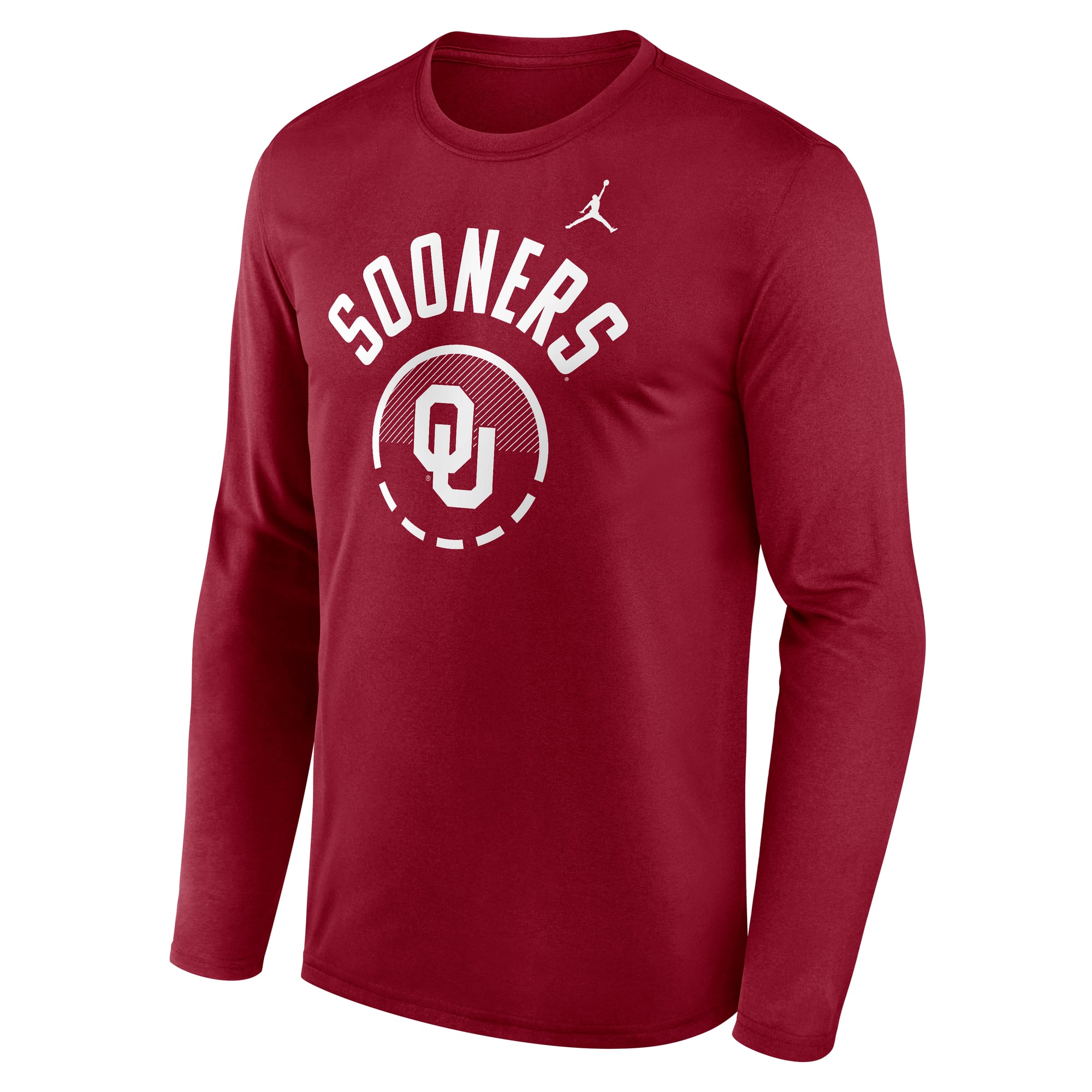 T-shirt à manches longues Jordan Brand Crimson Oklahoma Sooners Courtside Basketball Shootaround Legend Dri-FIT pour homme