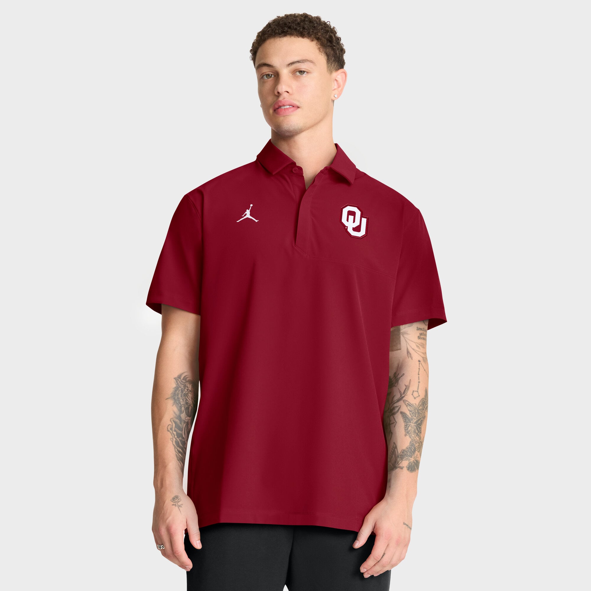 Men's Jordan Brand Crimson Oklahoma Sooners Coaches Sideline Dri-FIT Polo