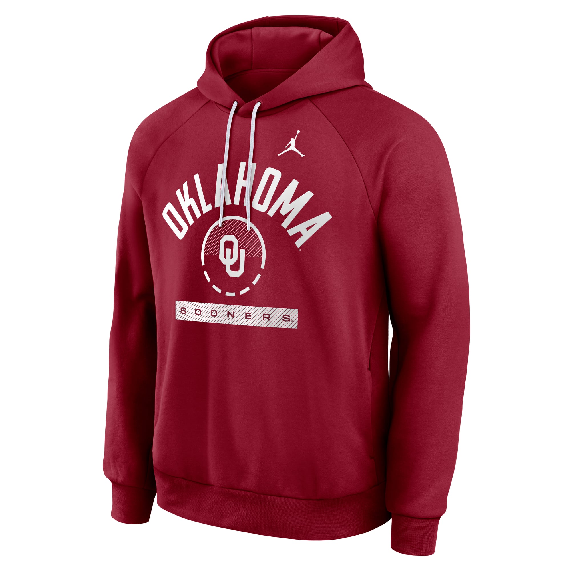 Men's Jordan Brand  Crimson Oklahoma Sooners Courtside Practice Dri-FIT Raglan Fleece Hoodie