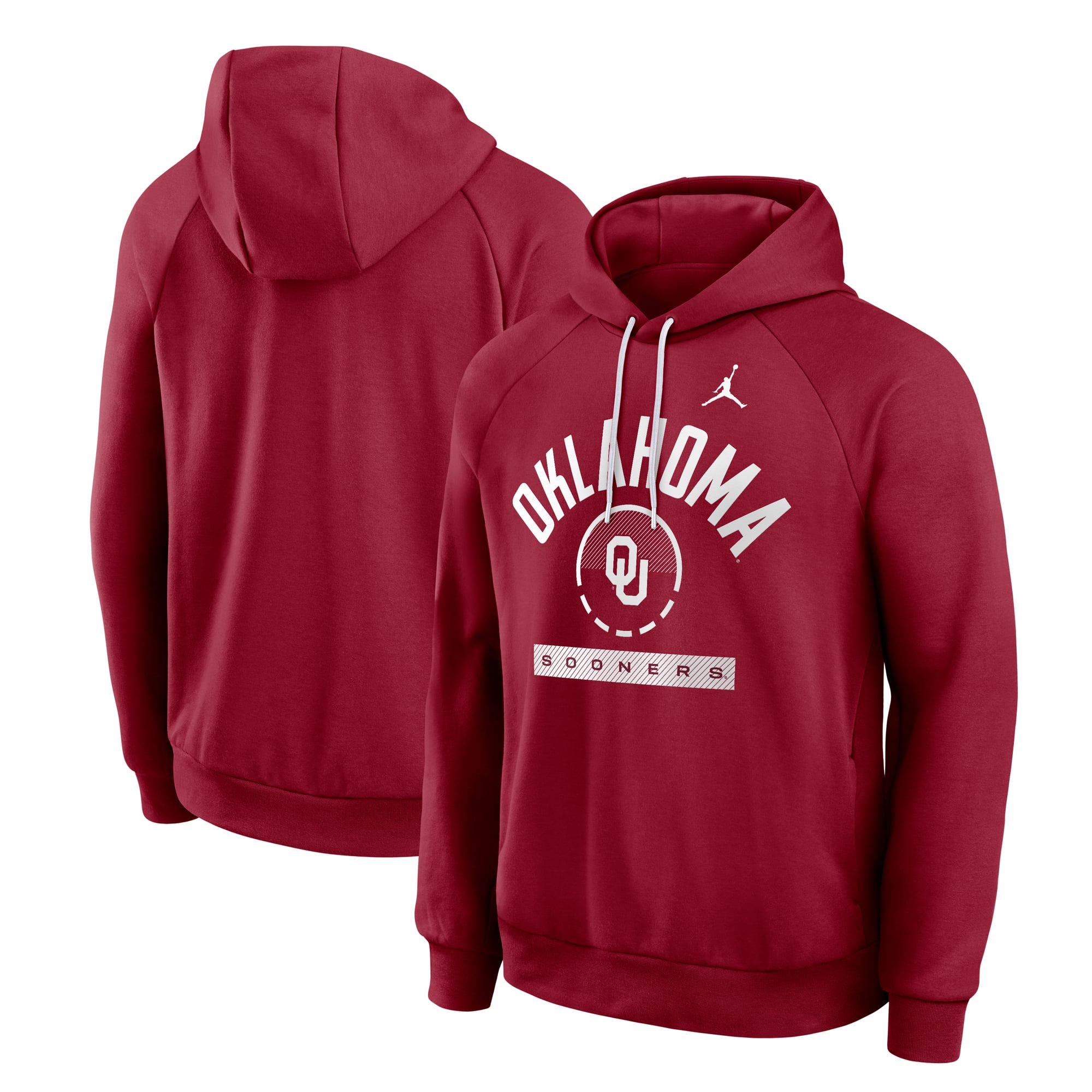 Men's Jordan Brand  Crimson Oklahoma Sooners Courtside Practice Dri-FIT Raglan Fleece Hoodie
