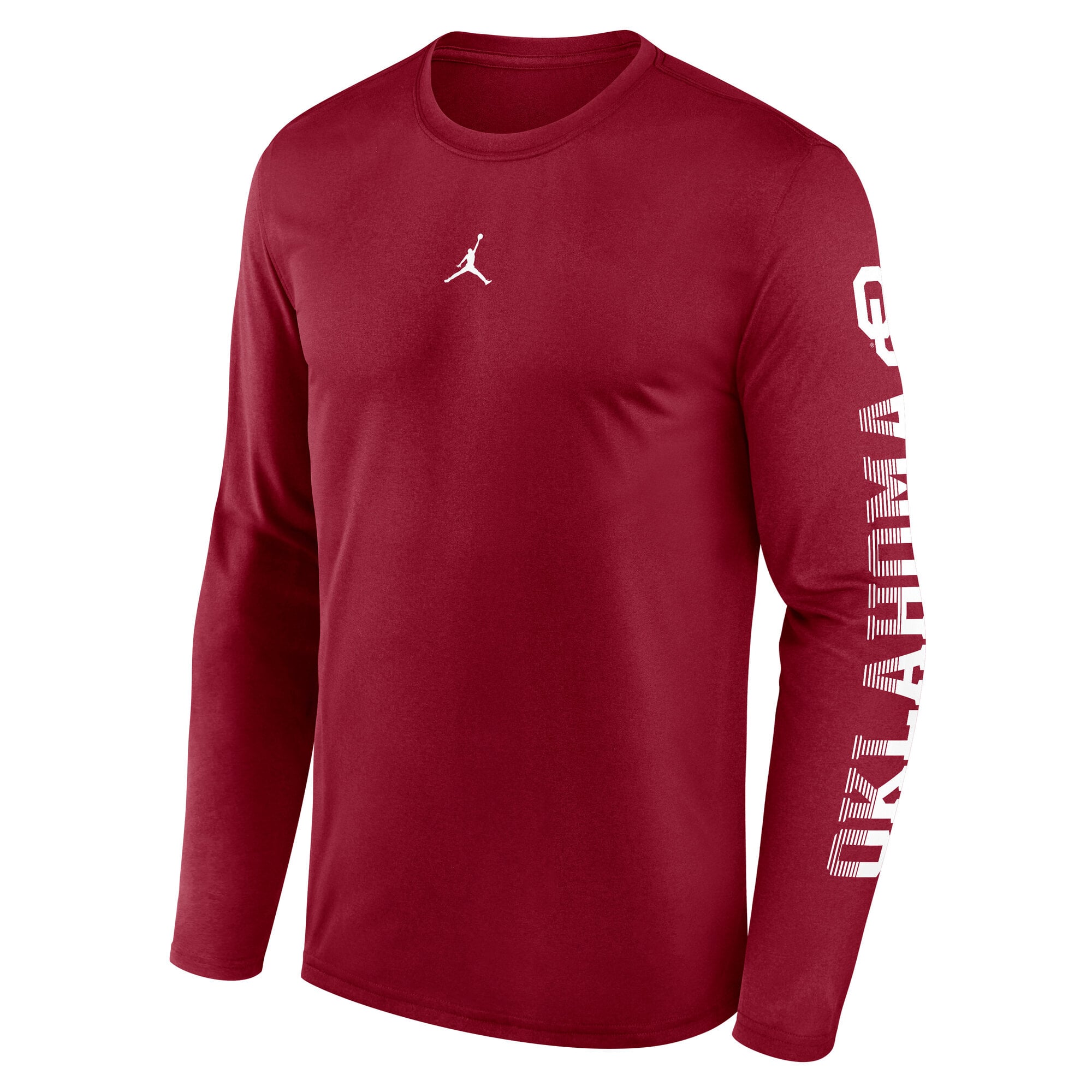 Men's Jordan Brand Crimson Oklahoma Sooners Primetime Logo Sleeve Legend Dri-FIT Long T-Shirt