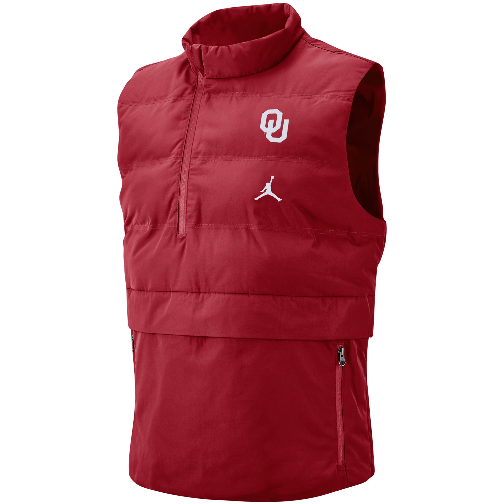 Men's Jordan Brand Crimson Oklahoma Sooners Tech Half-Zip Vest