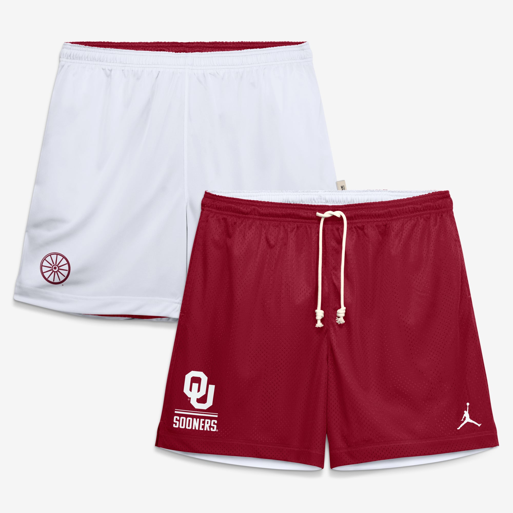 Men's Jordan Brand Crimson/White Oklahoma Sooners Courtside Reversible Dri-FIT Shorts