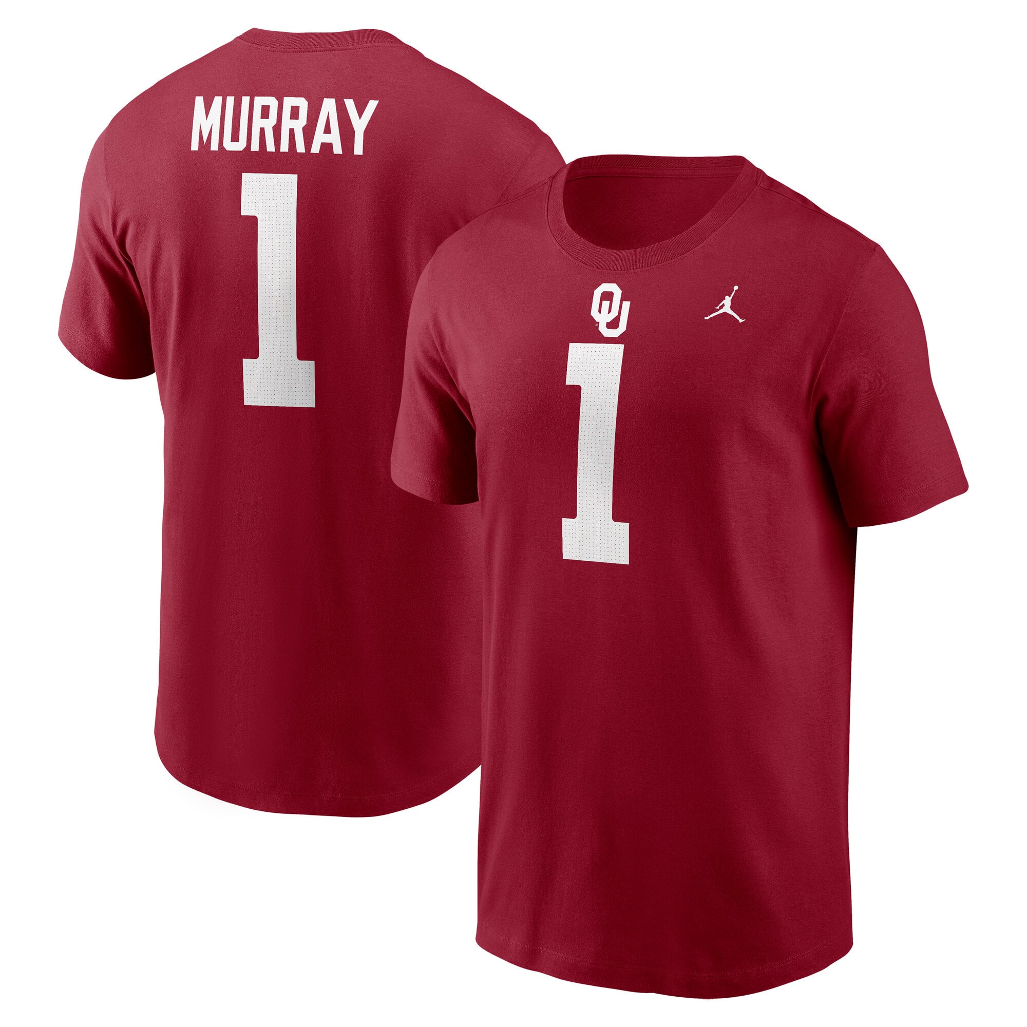 Men's Jordan Brand Kyler Murray Crimson Oklahoma Sooners Name & Number T-Shirt