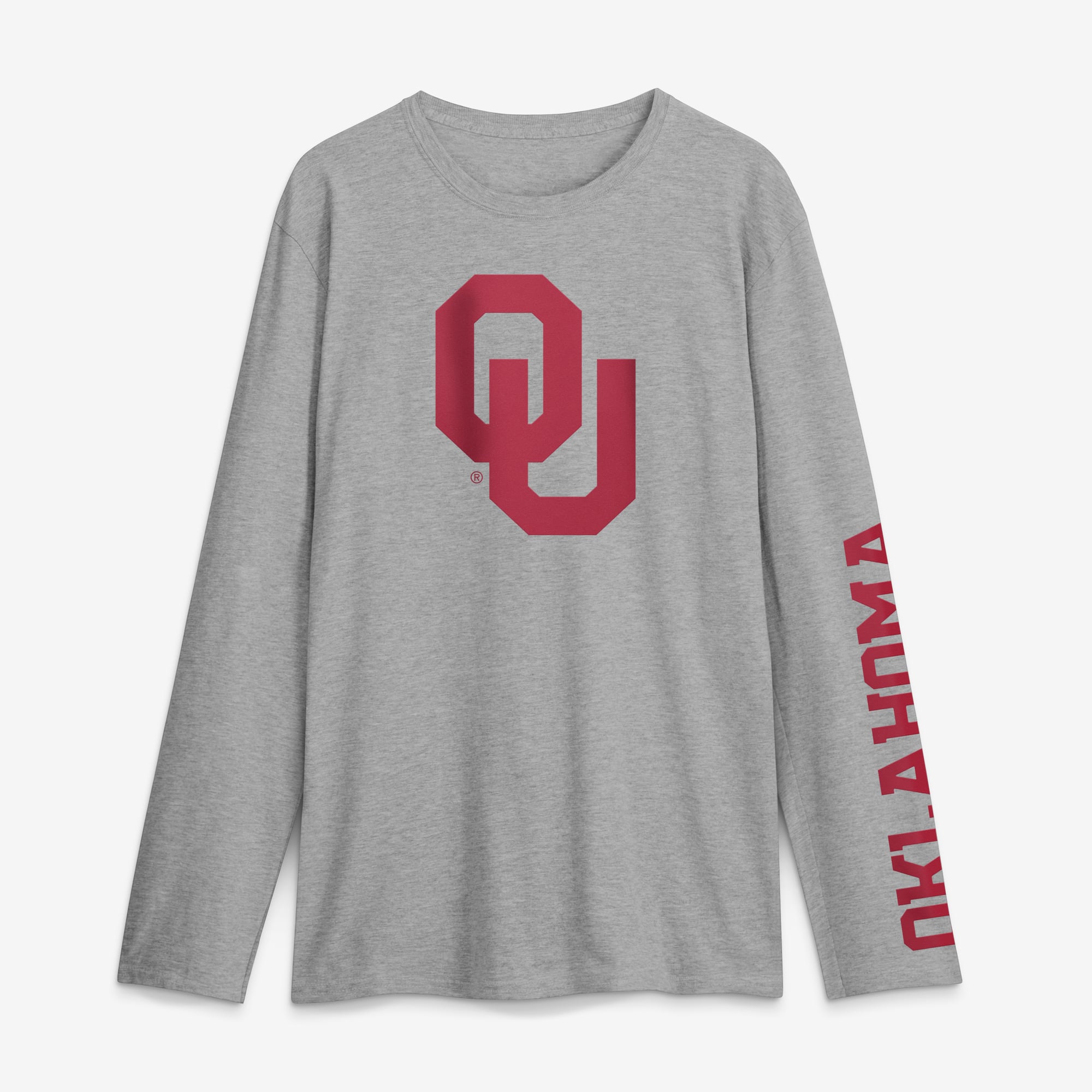 Men's Logo Athletic Heather Gray Oklahoma Sooners Primary Long Sleeve T-Shirt