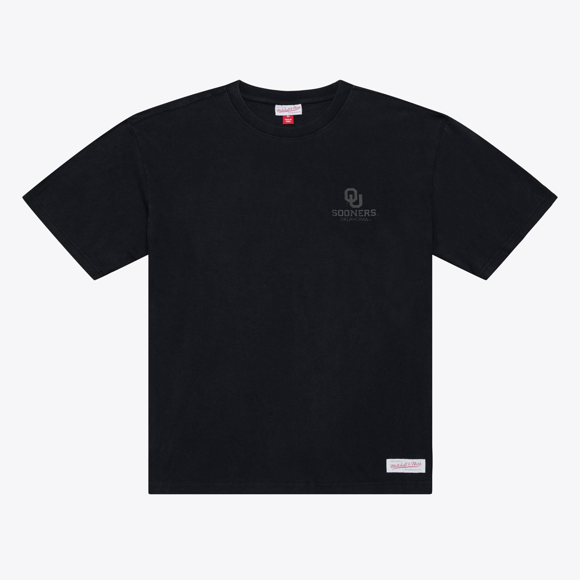 Men's Mitchell & Ness  Black Oklahoma Sooners Monochrome Icon T-Shirt