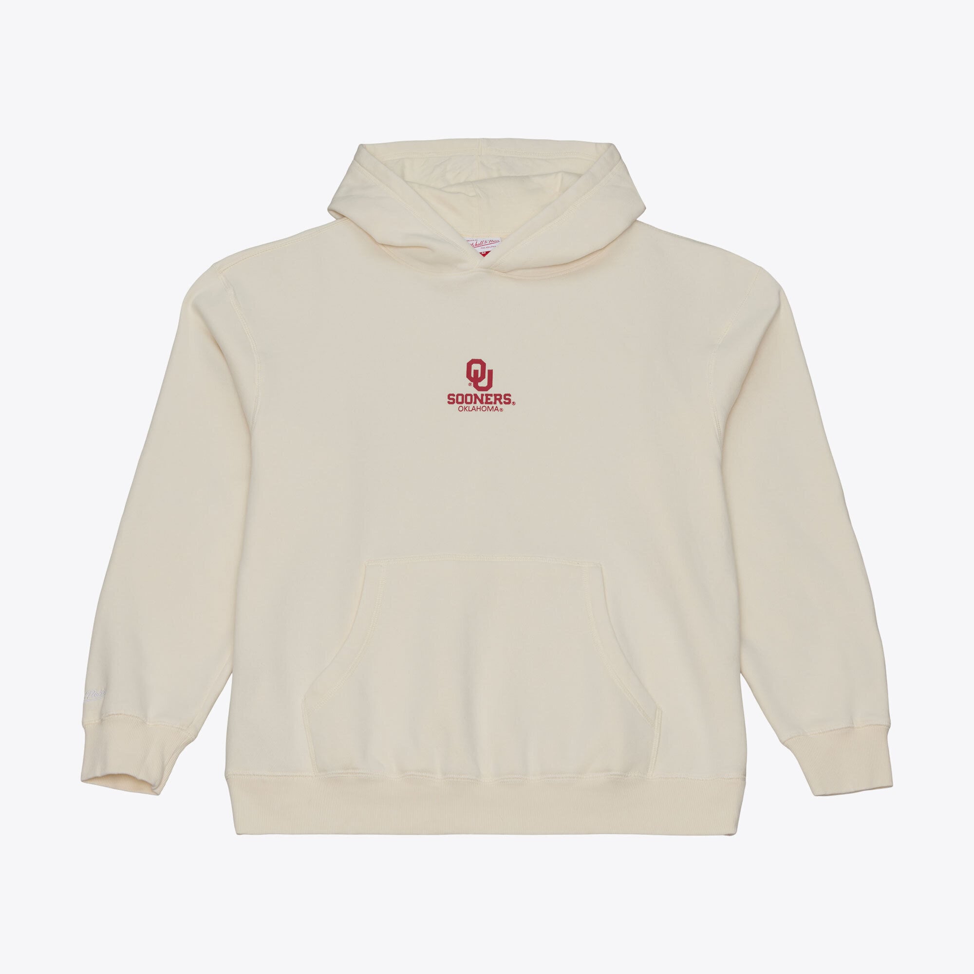Men's Mitchell & Ness Cream Oklahoma Sooners Core Icon Fleece Hoodie