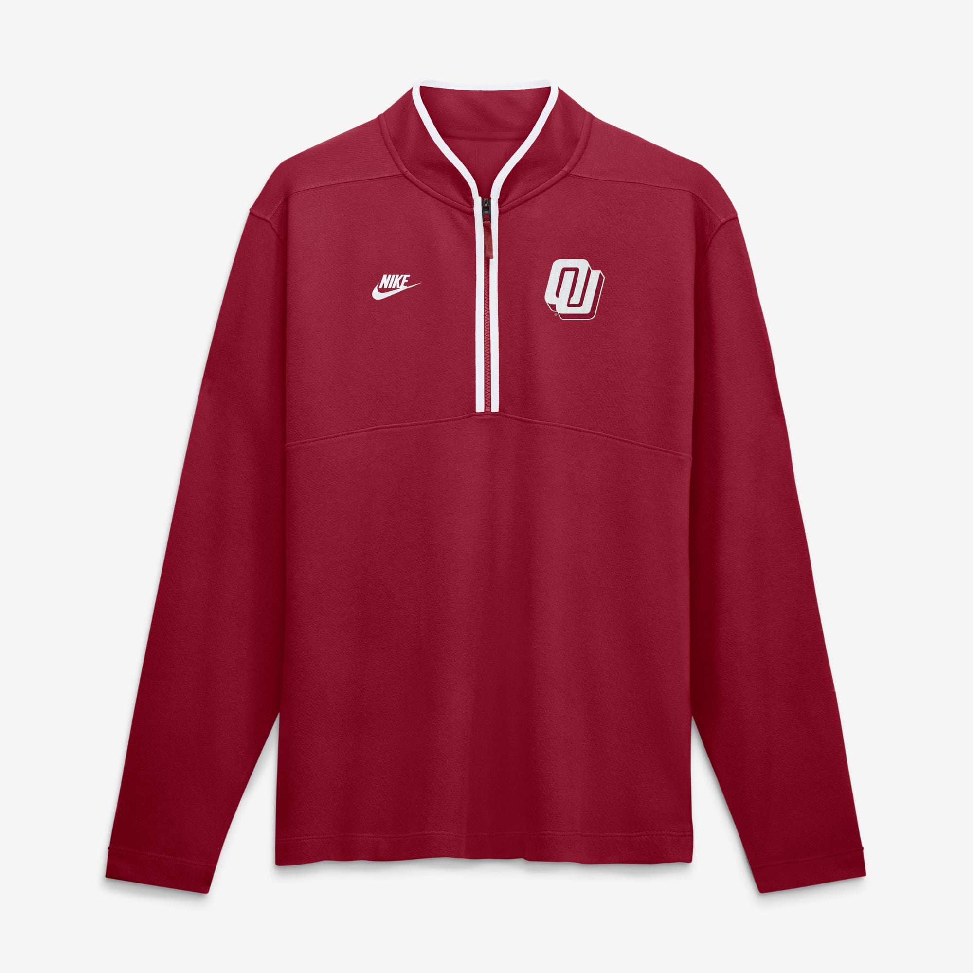 Pull-over Nike Crimson Oklahoma Sooners Courtside Victory Dri-FIT à demi-zip pour homme