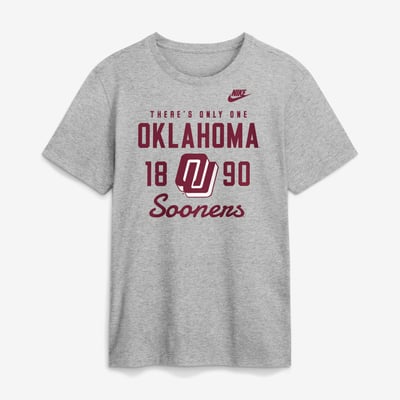  Oklahoma Sooners Nike Legacy Stacked Established T-Shirt - Gray