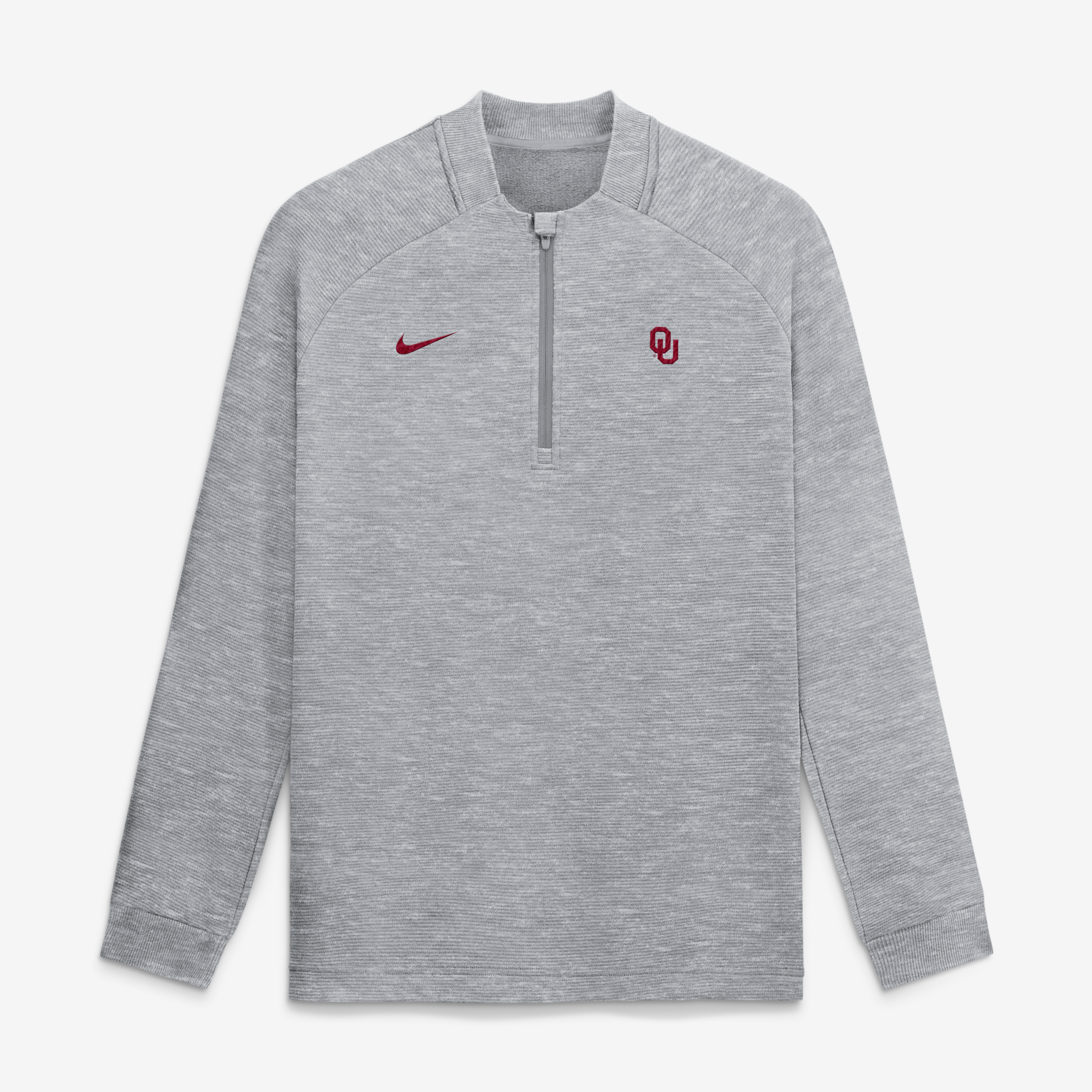 Men's Nike Gray Oklahoma Sooners Par Raglan Tri-Blend Therma-FIT Half-Zip Pullover