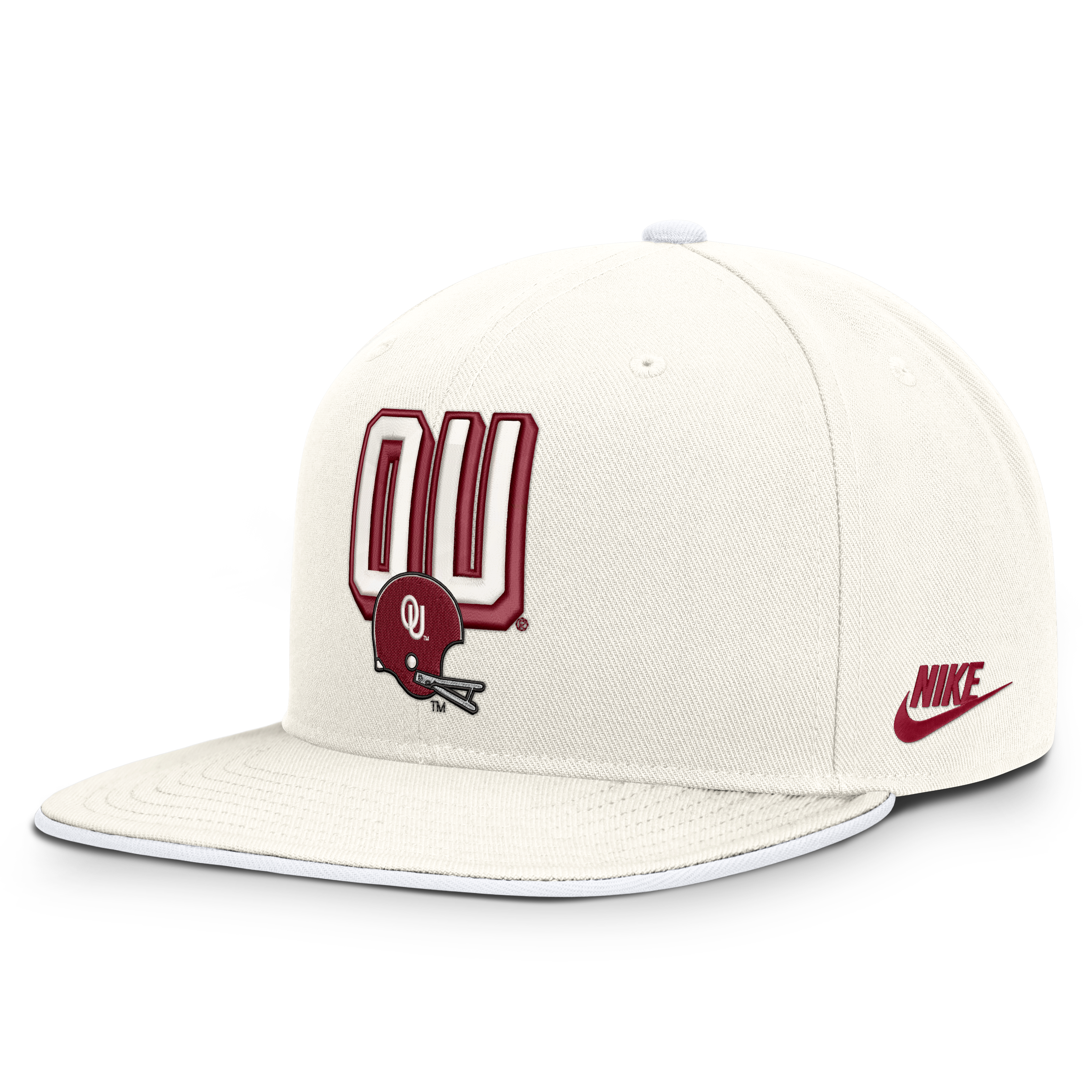Casquette snapback Nike Pro blanche Oklahoma Sooners Legacy Letter & Mascot pour homme
