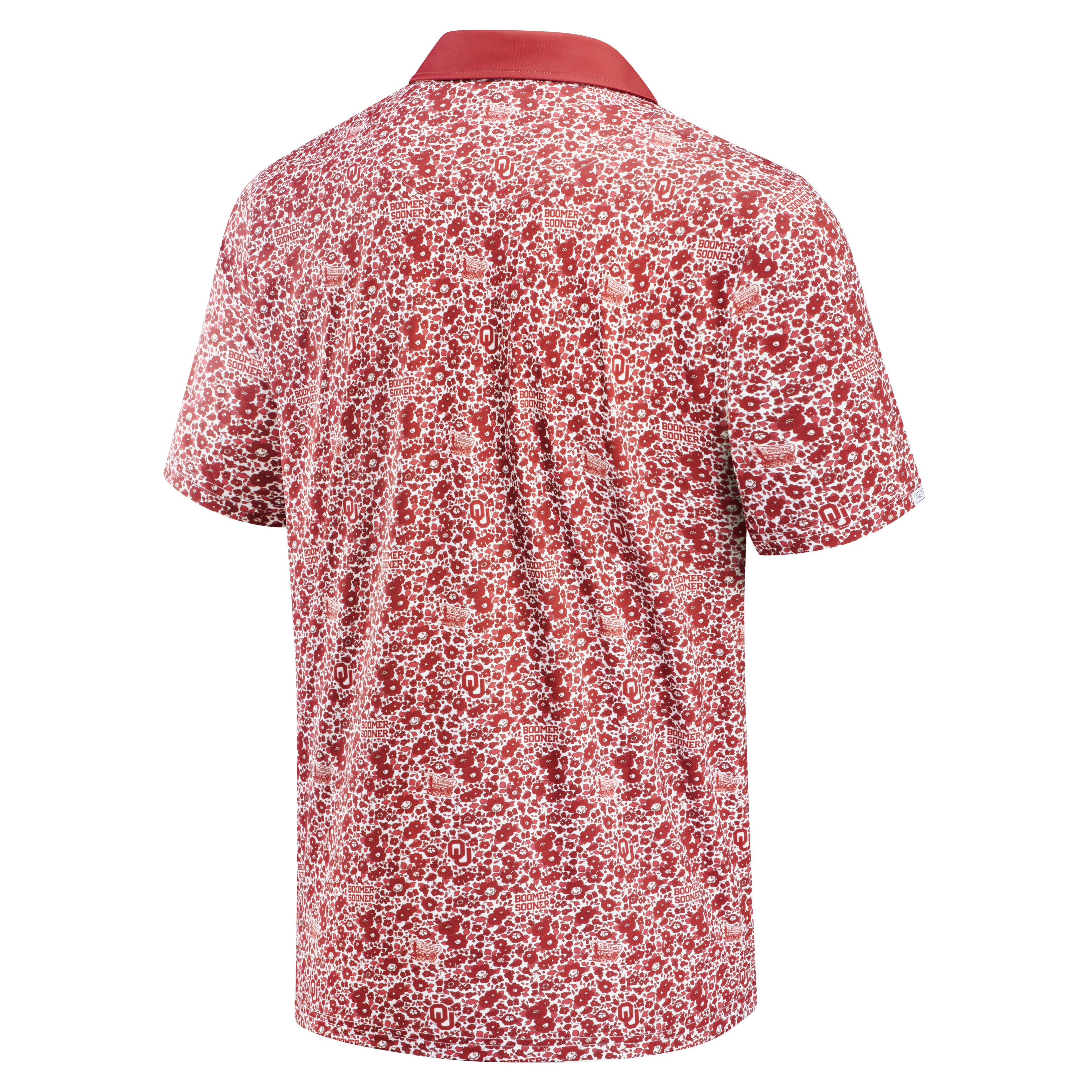 Men's Smith & Quinn Crimson Oklahoma Sooners Poppies Teddy Polo