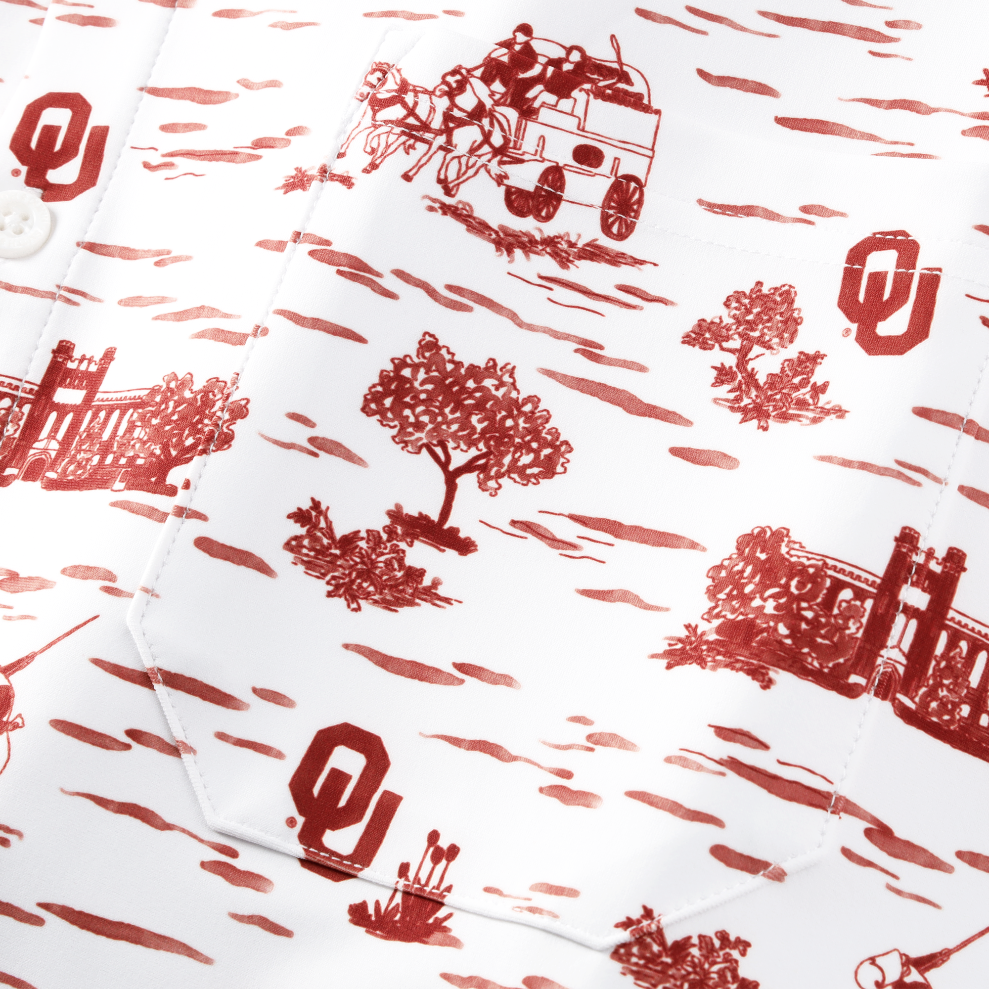 Chemise boutonnée blanche Smith & Quinn Oklahoma Sooners Toile Boatyard pour homme