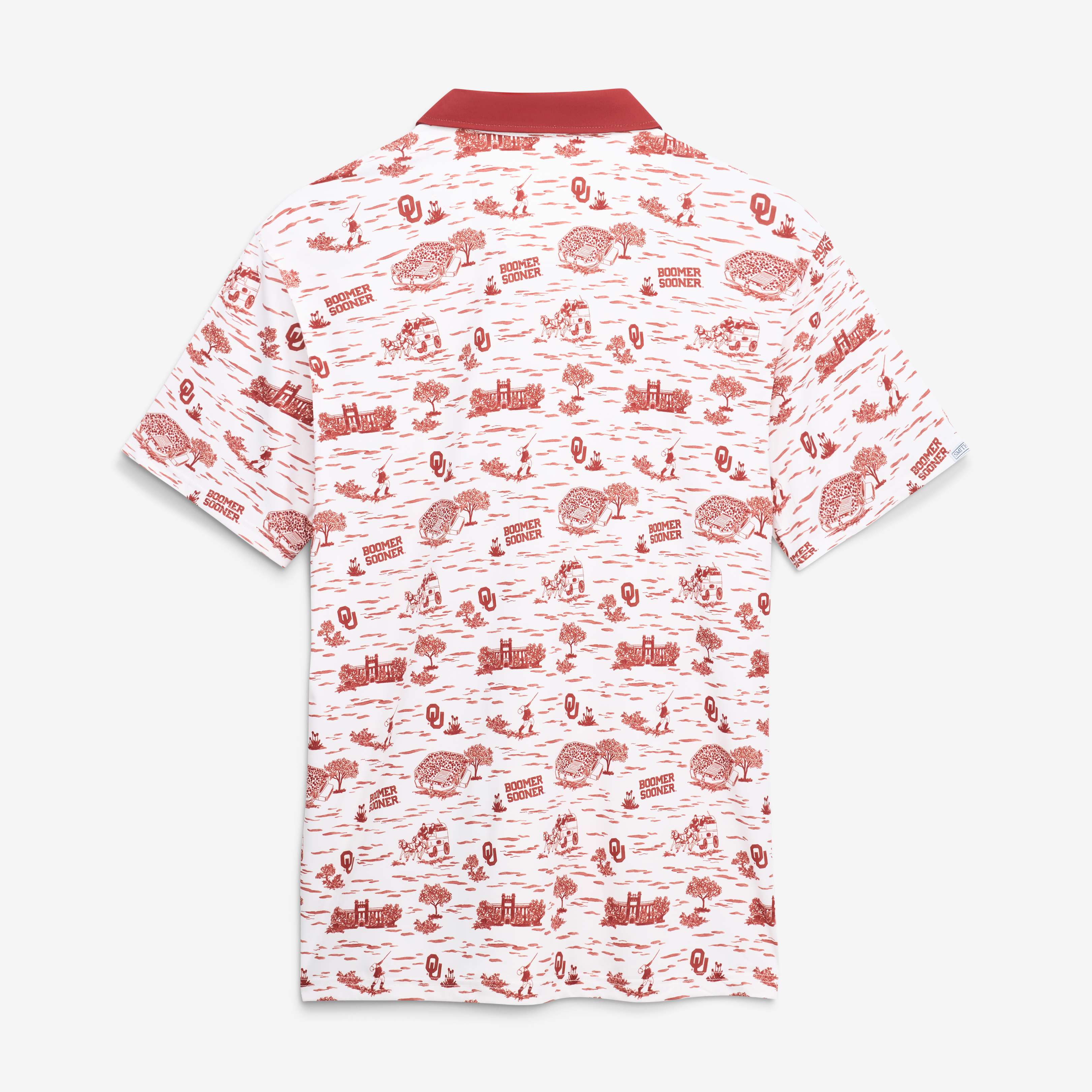 Men's Smith & Quinn White Oklahoma Sooners Toile Teddy Polo