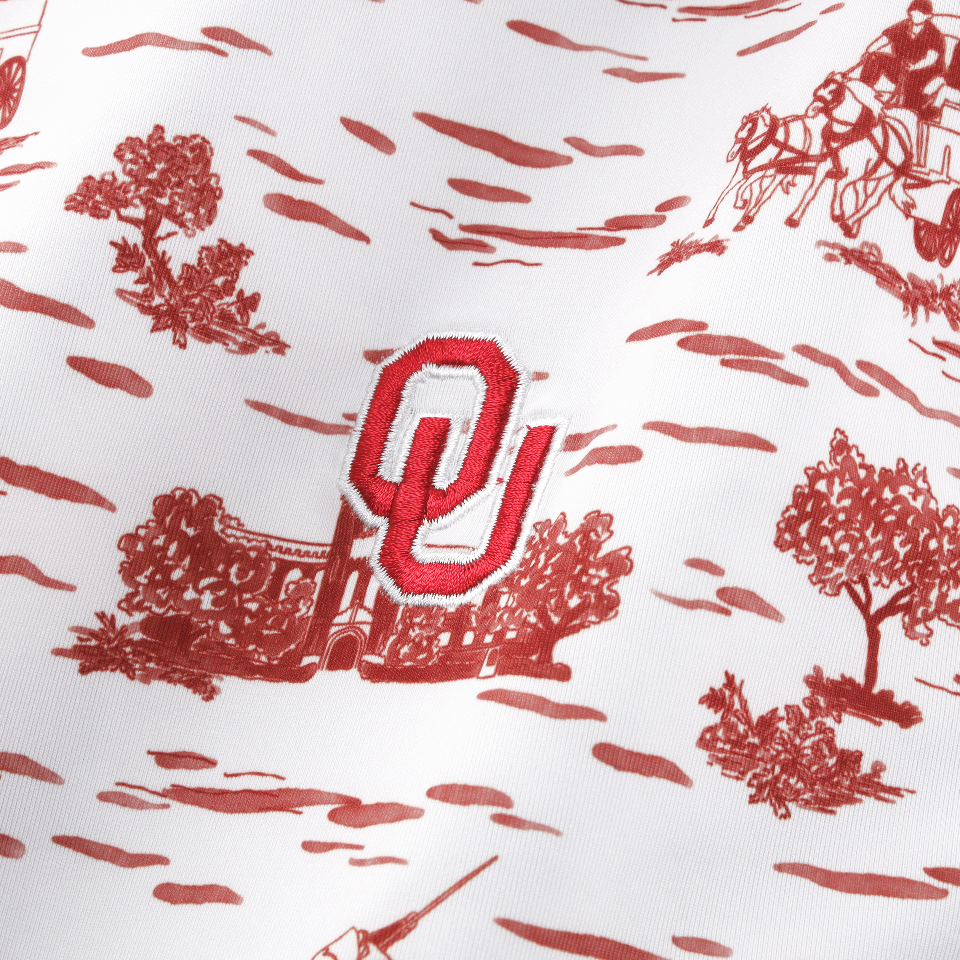 Men's Smith & Quinn White Oklahoma Sooners Toile Teddy Polo
