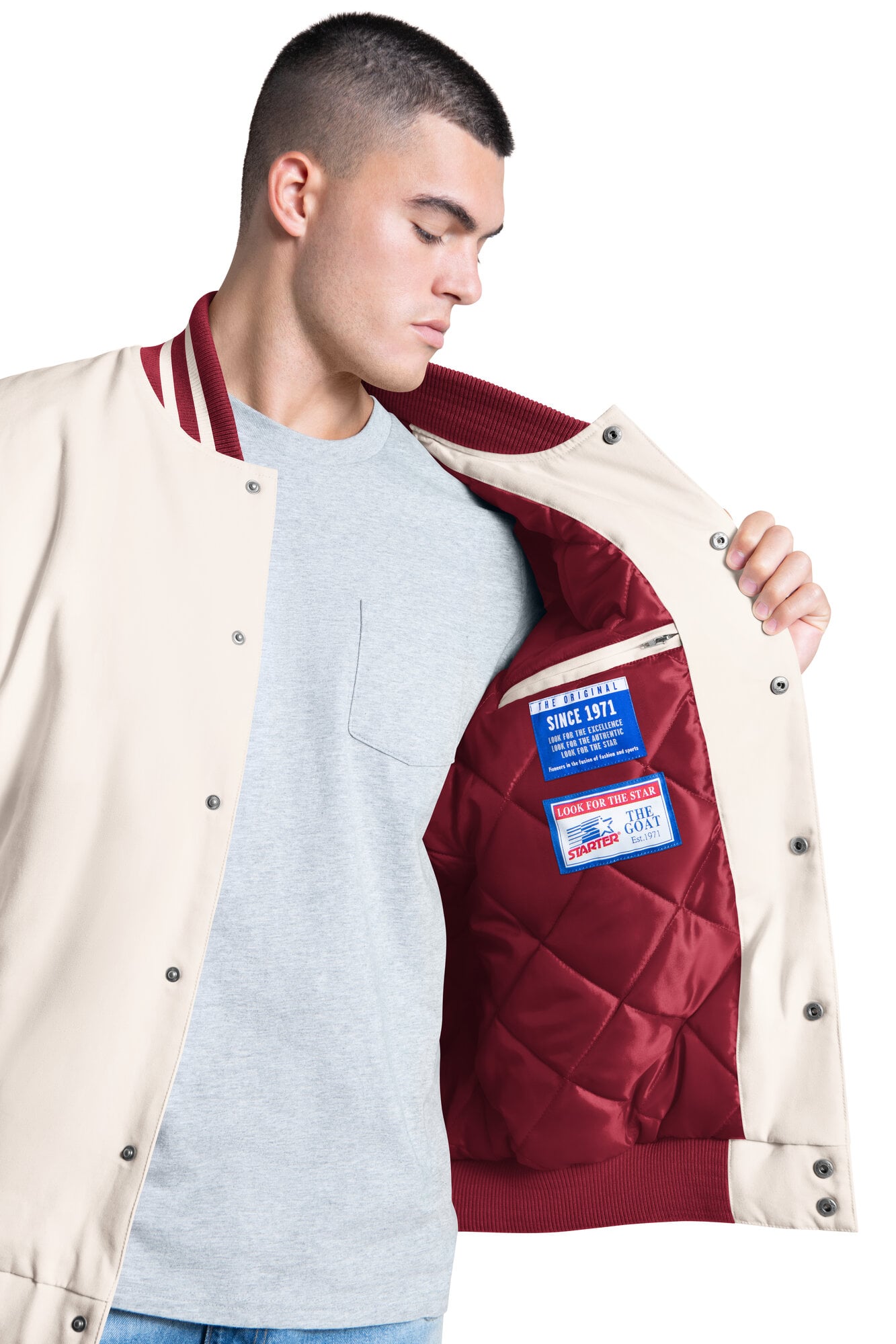 Men's Starter White Oklahoma Sooners Spectator Varsity Full Snap Jacket