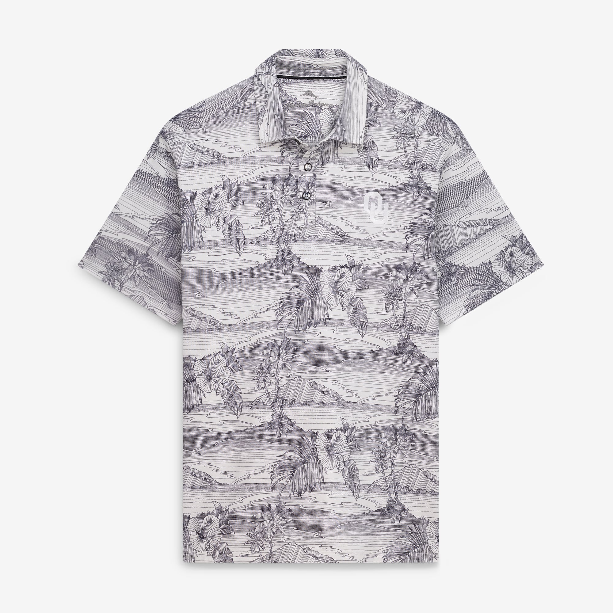 Polo Tommy Bahama gris Oklahoma Sooners Corsica Coast IslandZone pour homme
